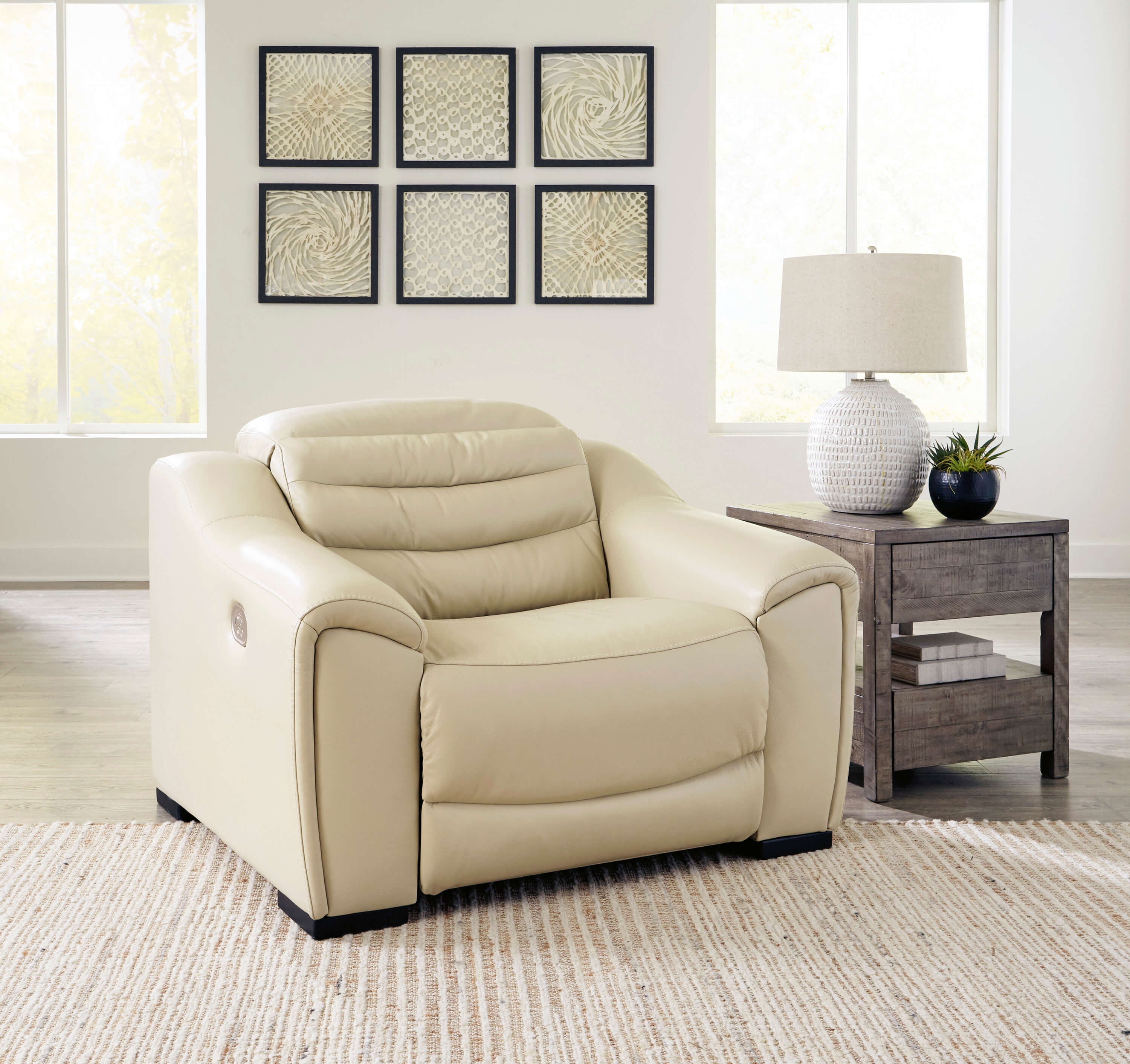 Center Line Faux Leather Power Recliner