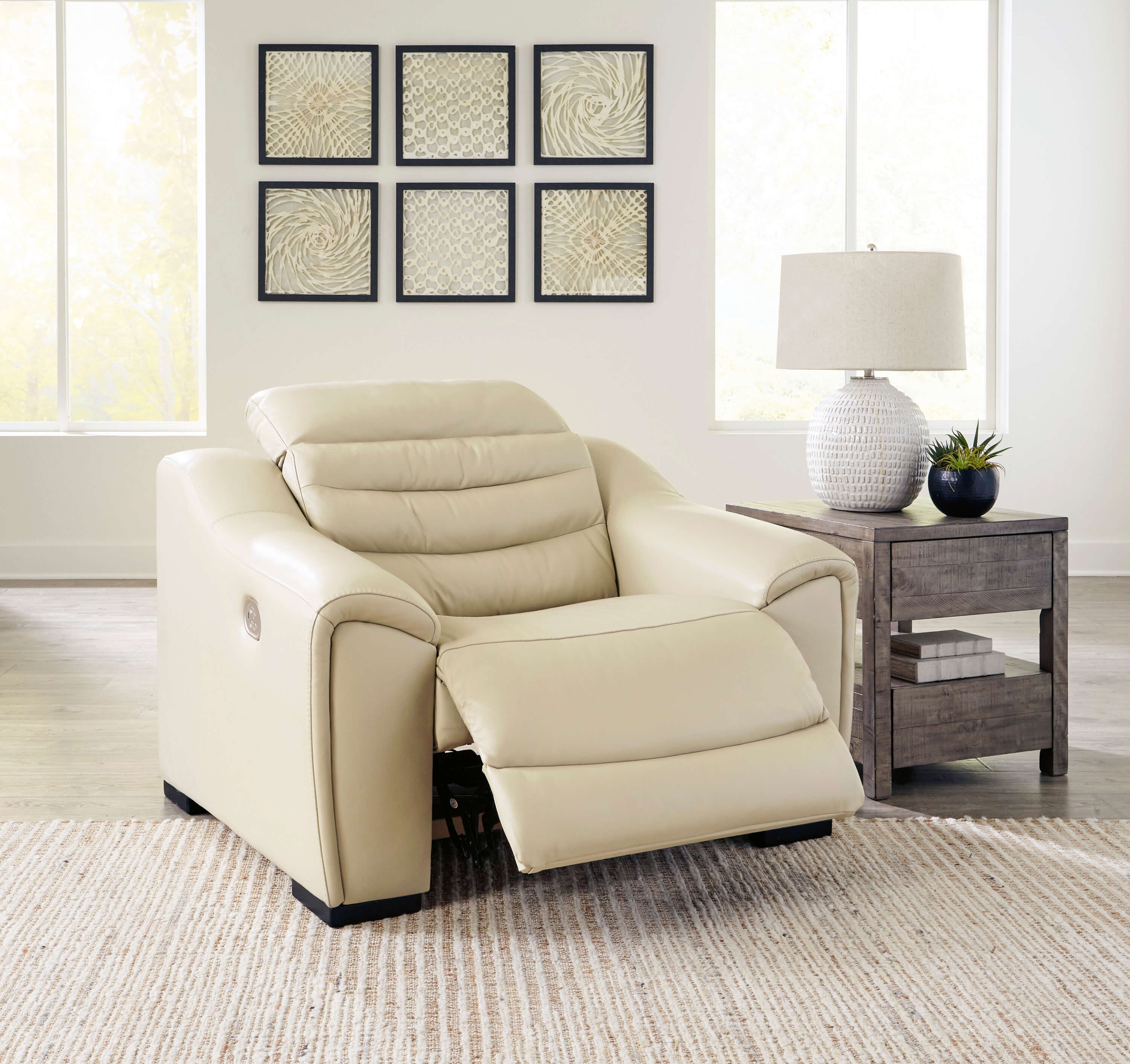 Center Line Faux Leather Power Recliner