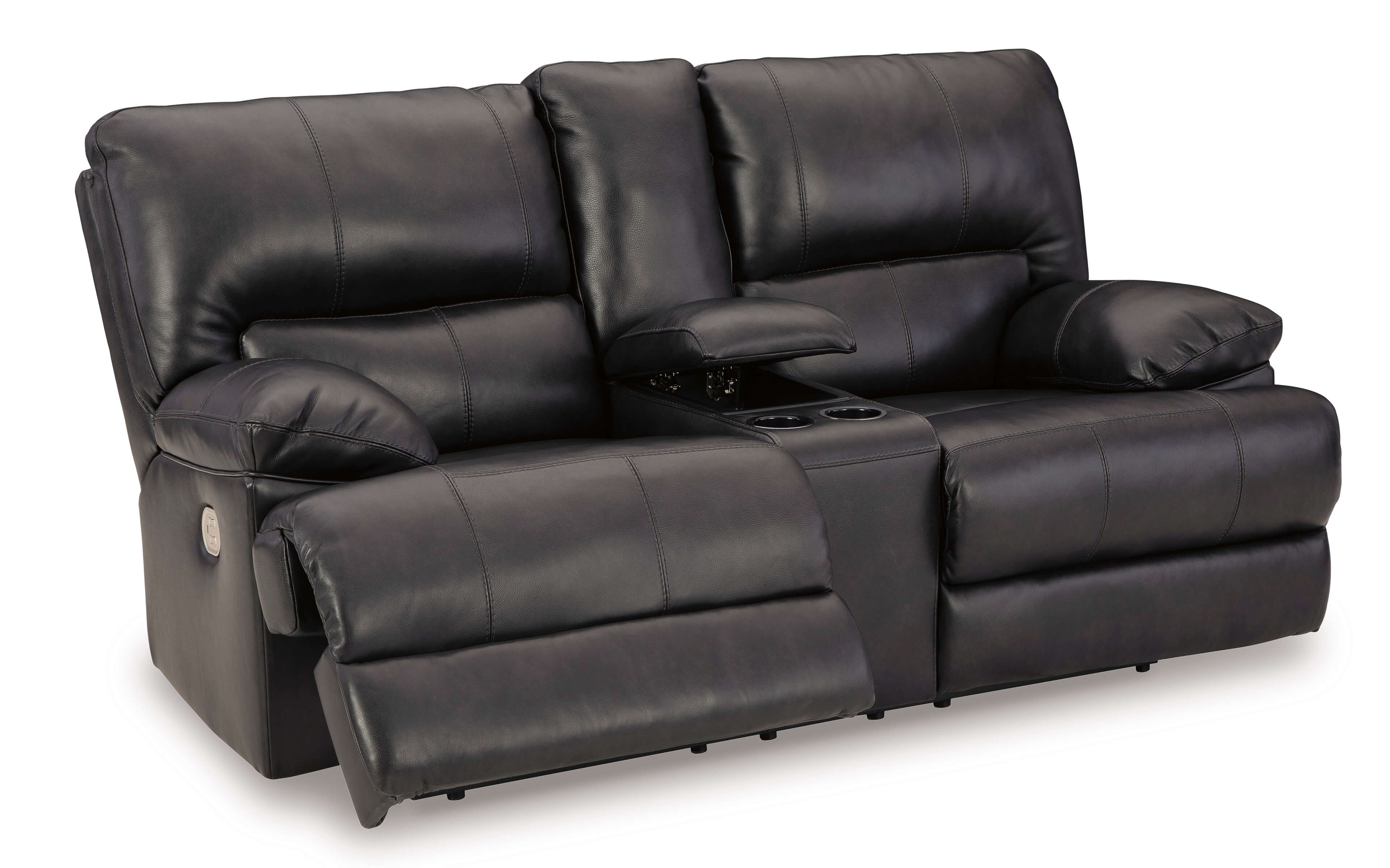Mountainous Leather Power Reclining Loveseat by Ashley