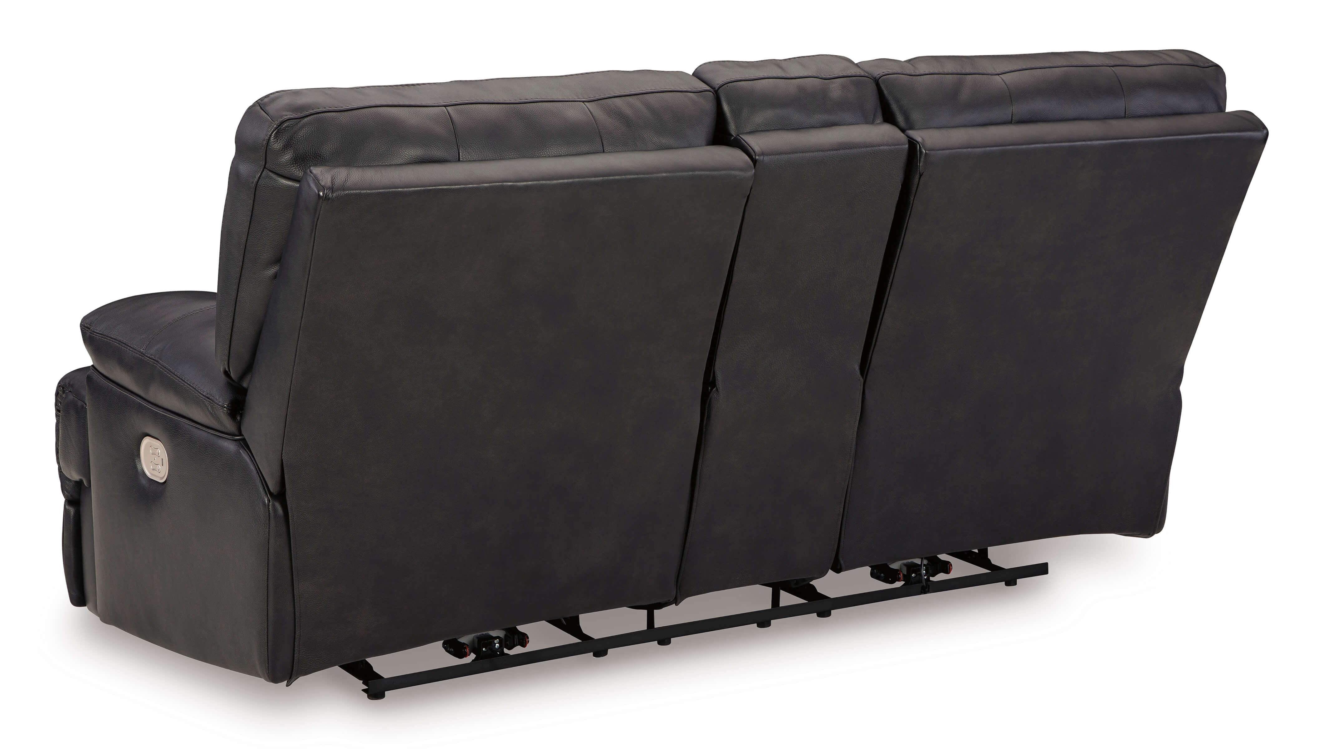 Ashley Mountainous Leather Loveseat Back