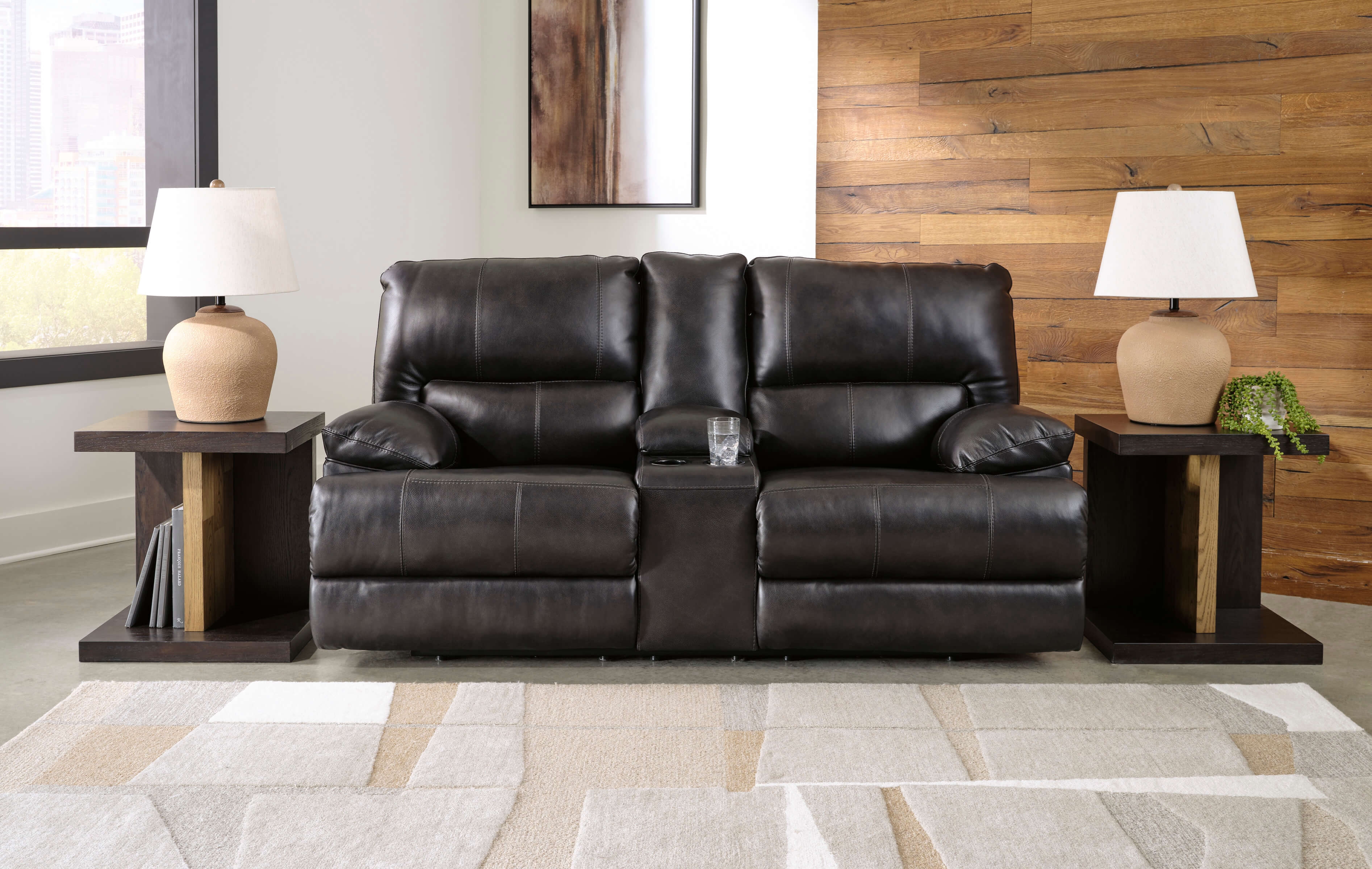 Mountainous Leather Reclining Loveseat