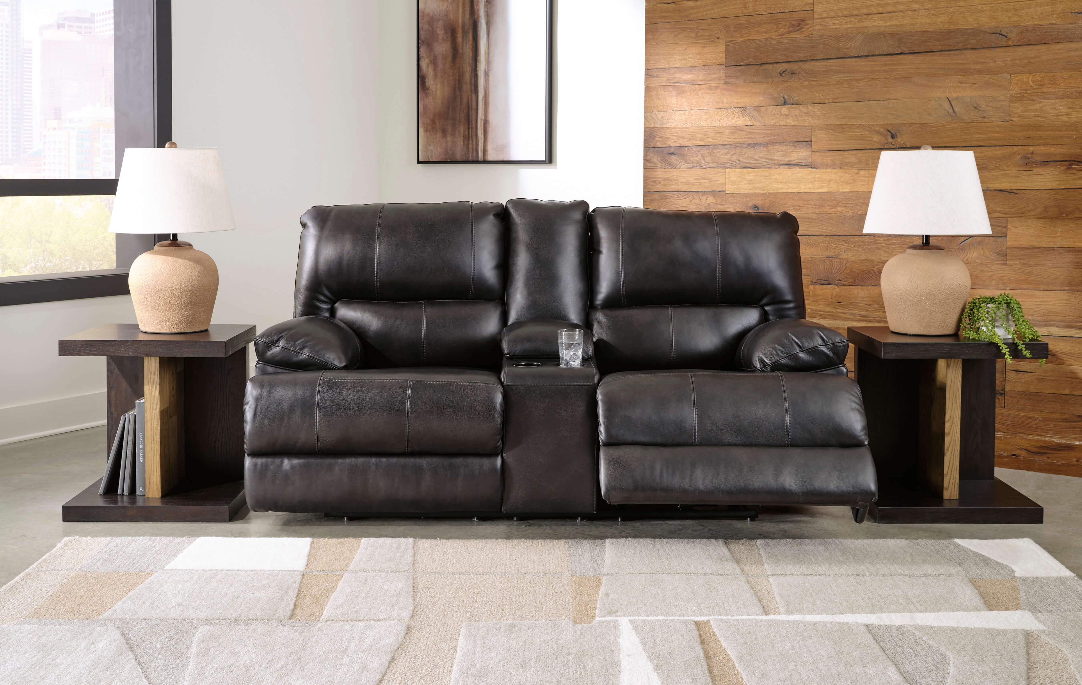 Mountainous Leather Dual Power Reclining loveseat