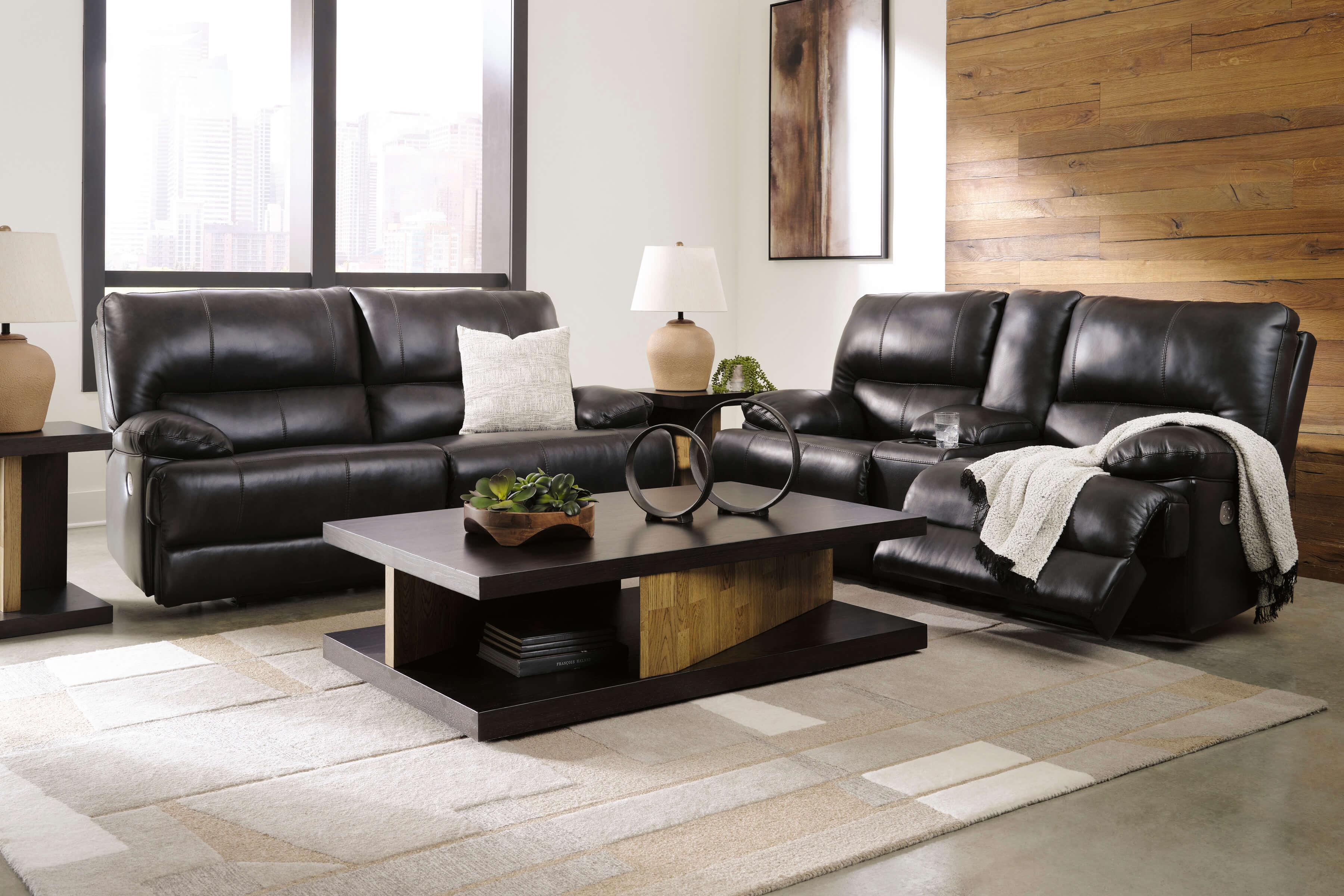 Mountainous Leather Power Reclining Living Room Set