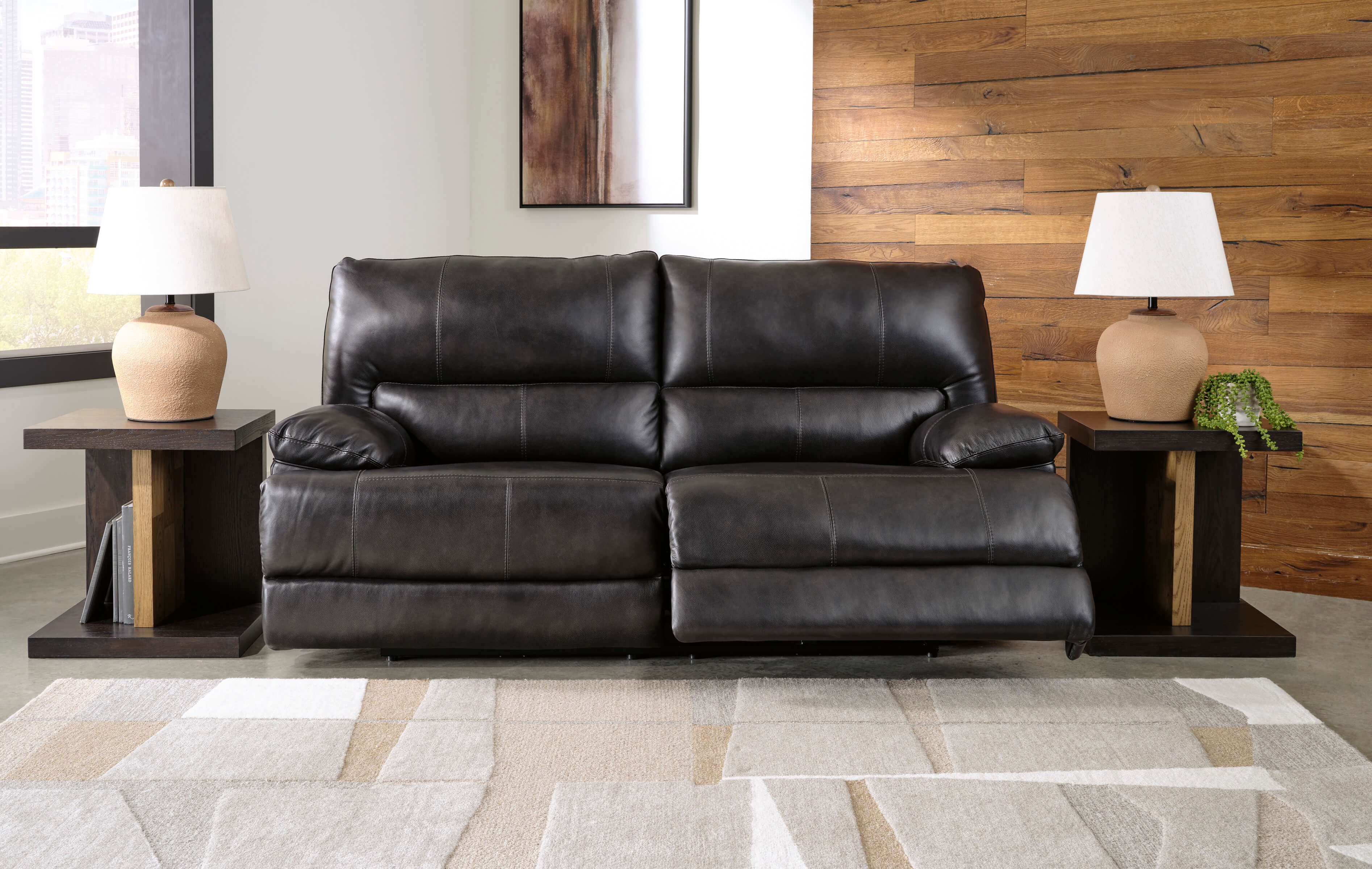 Mountainous Leather Dual Power Reclining loveseat