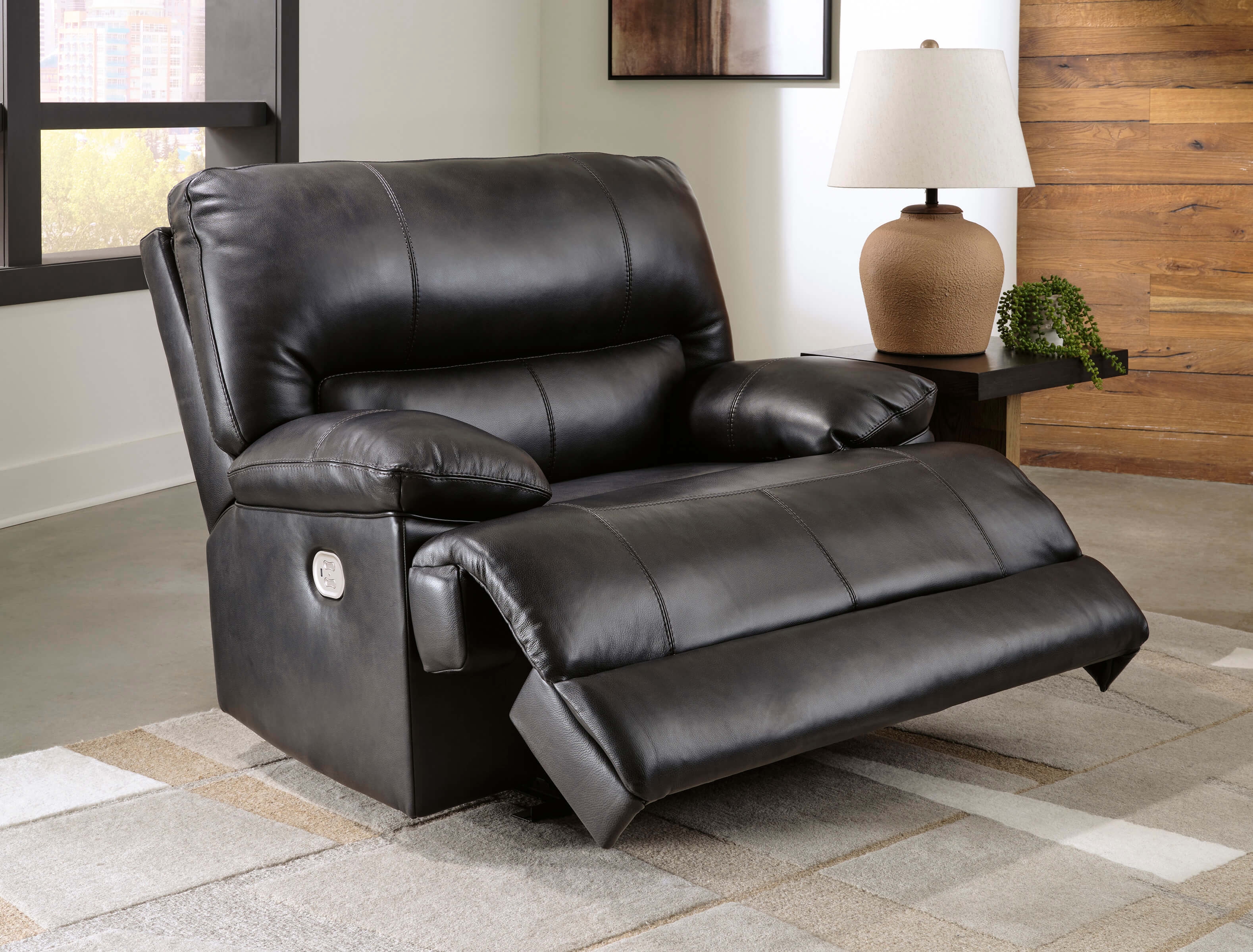 Mountainous Leather Dual Power Chair