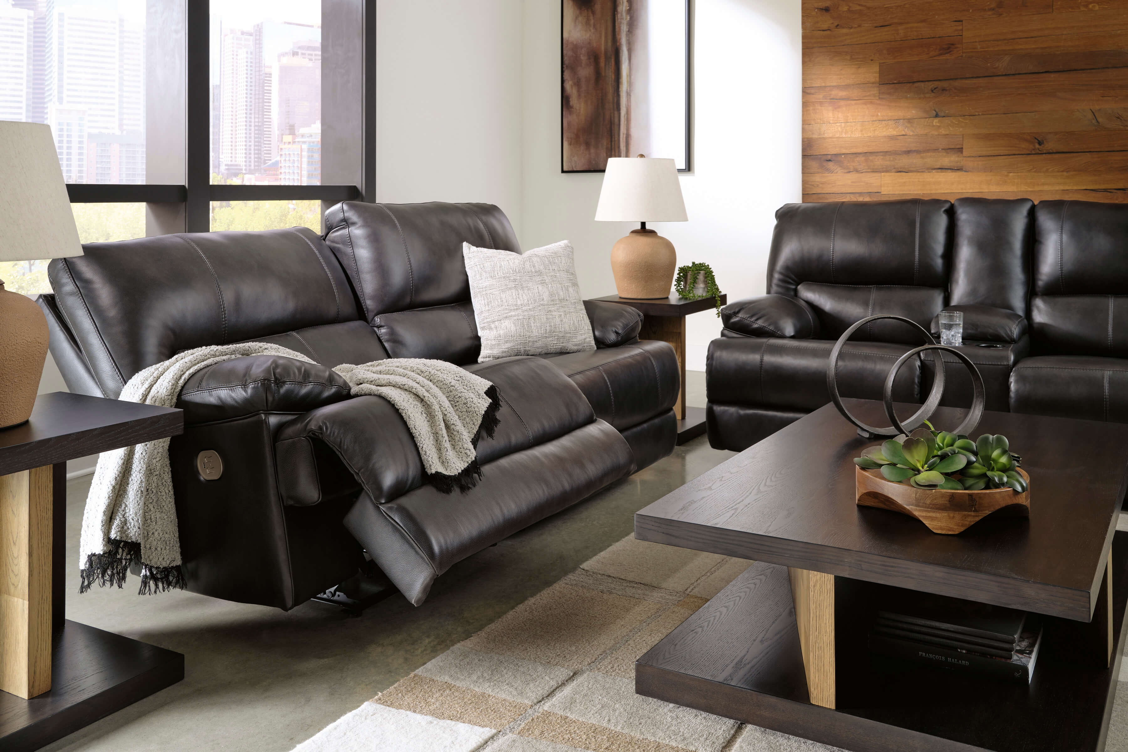 Mountainous Power Reclining Sofa sets with table