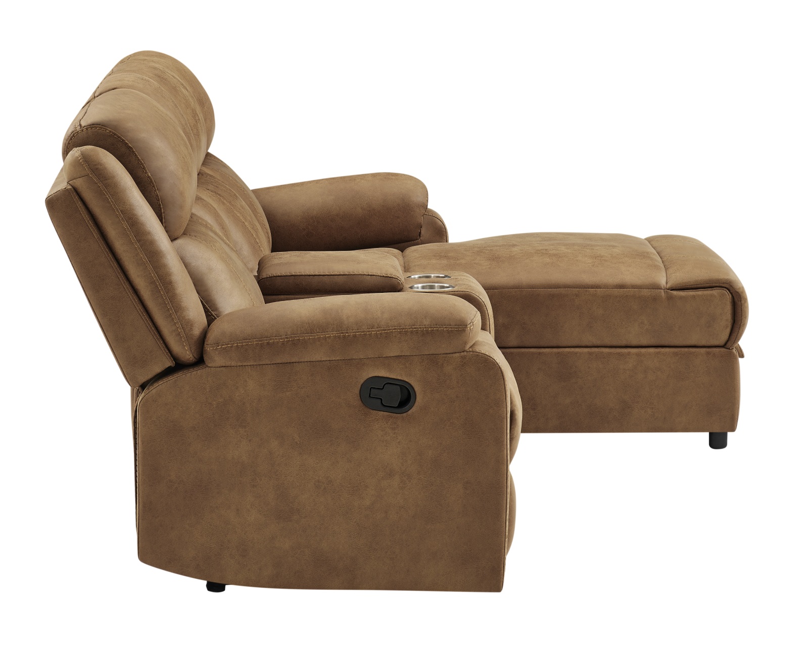 U6980 PU Reclining L-Shaped Storage Sectional Sofa