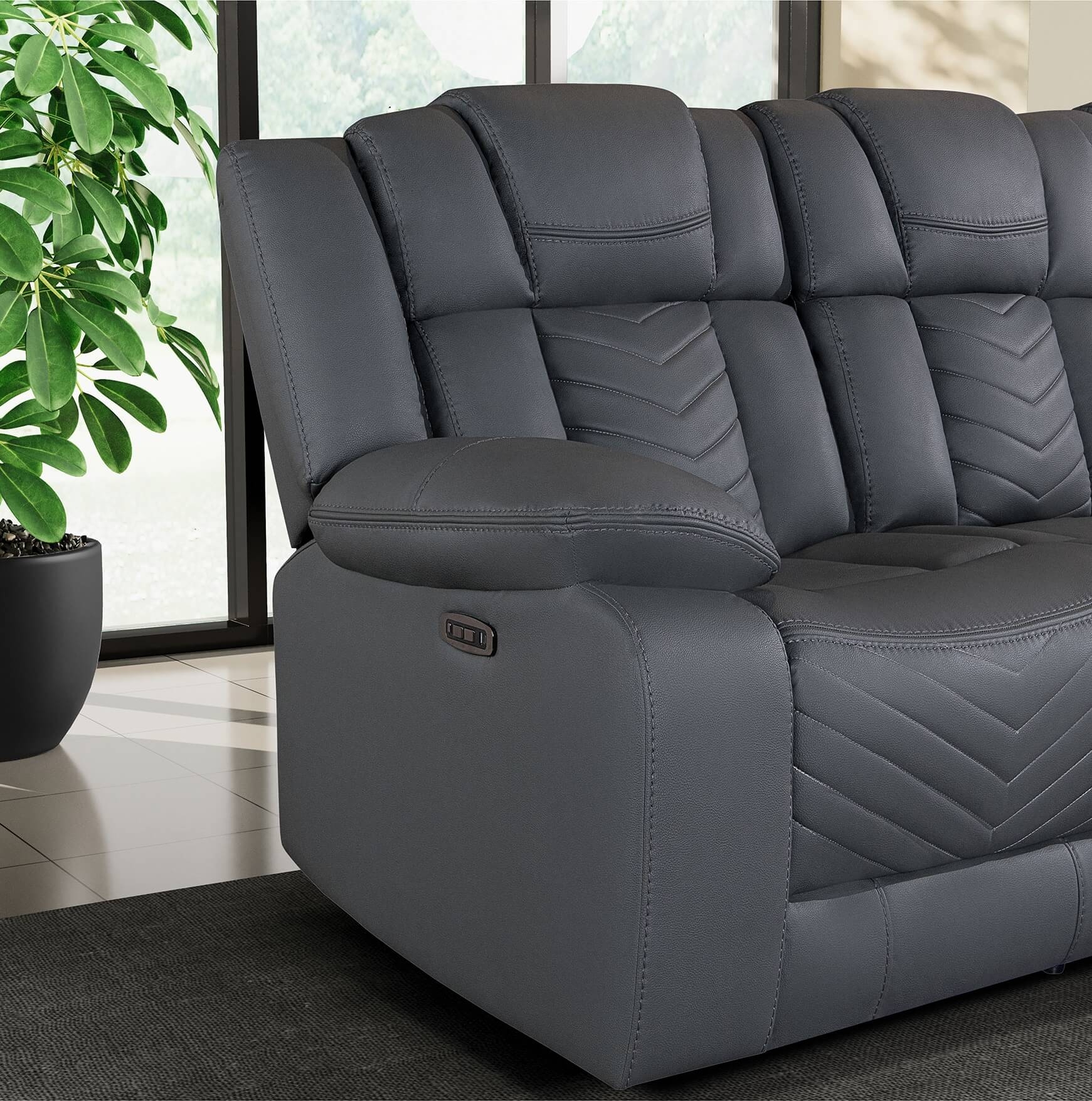 U7068 Polyester Power Reclining Living Room Set w/LED Lighting