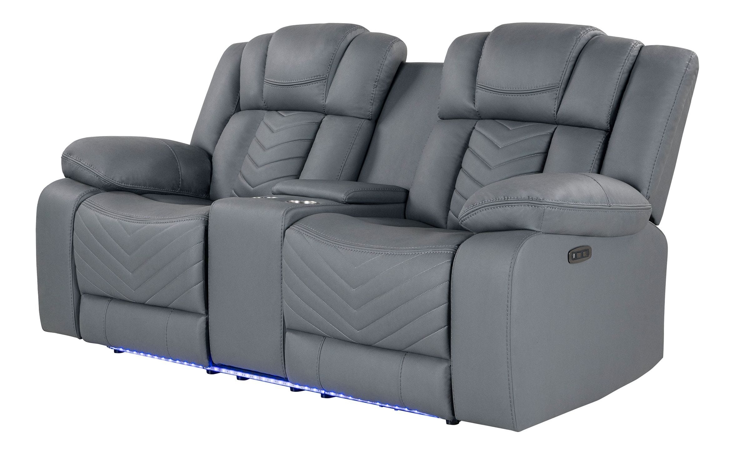 U7068 Polyester Power Reclining Living Room Set w/LED Lighting