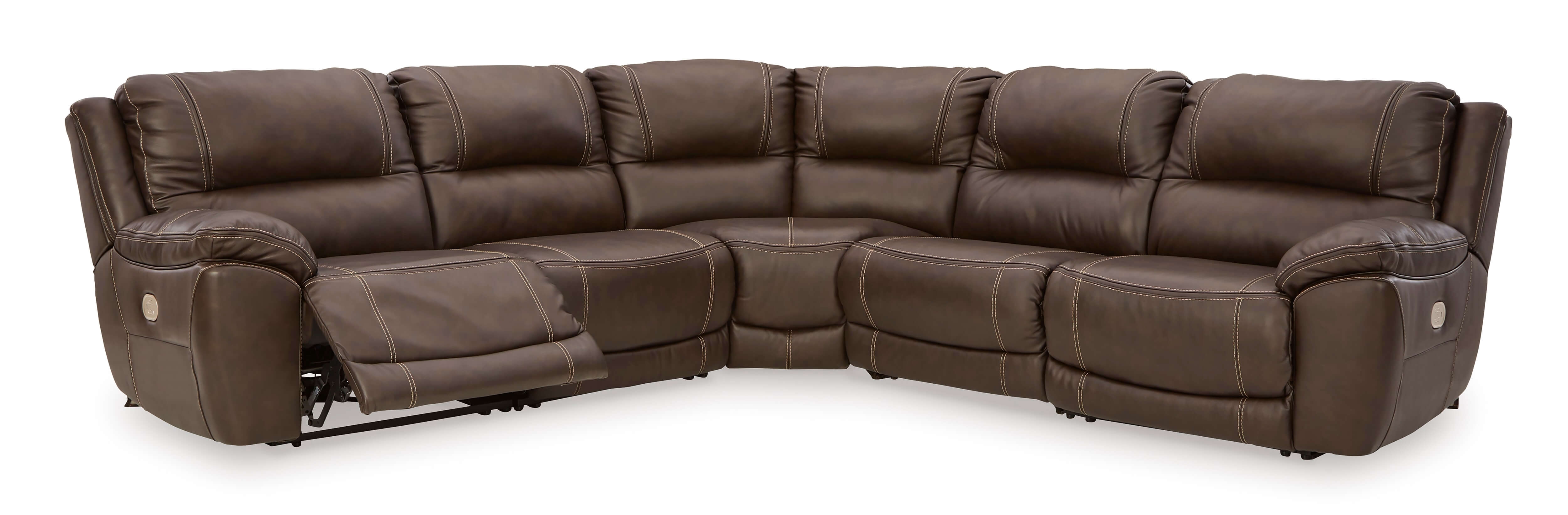 Dunleith 5-Piece Leather Power Reclining Sectional Sofa