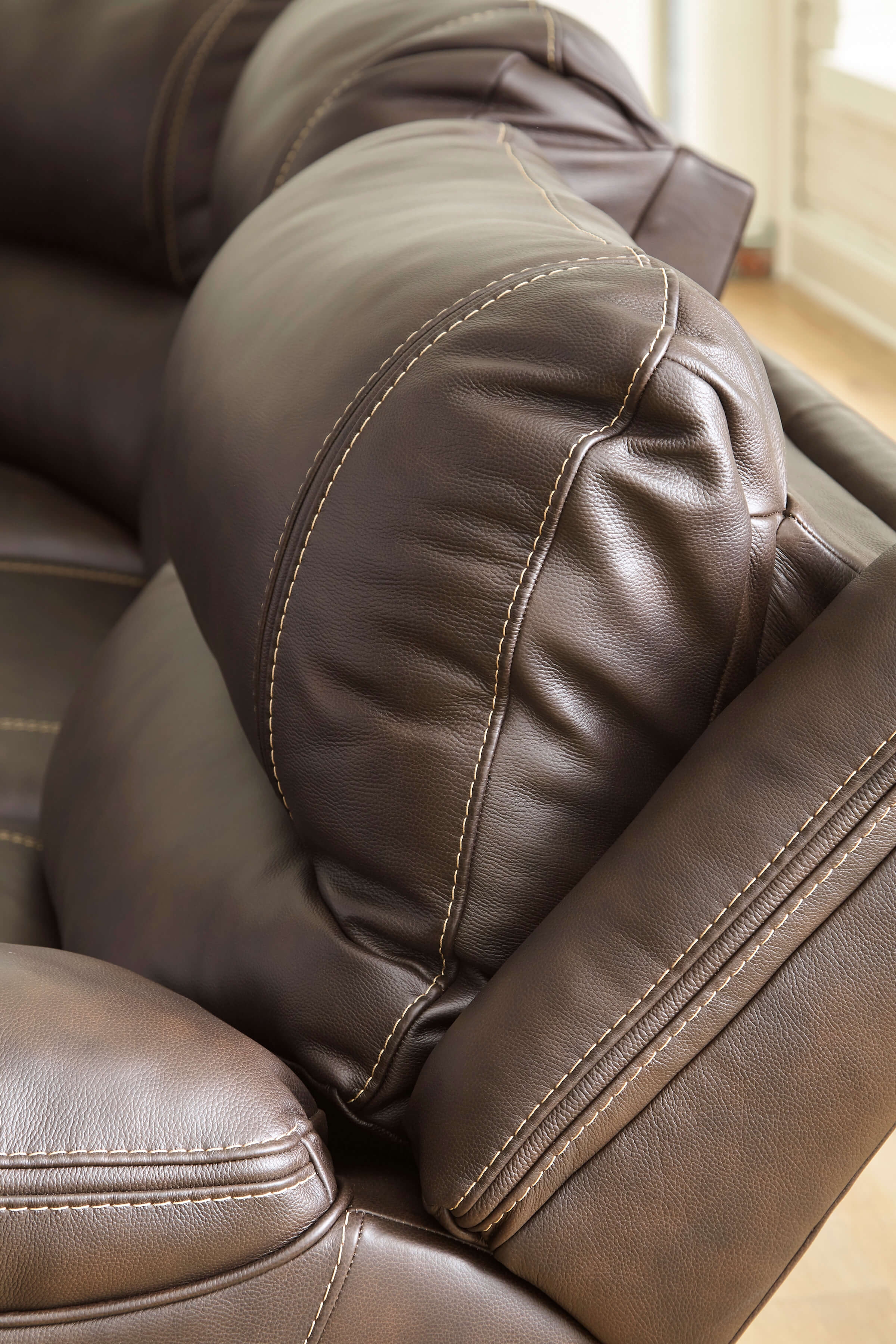 Dunleith Leather Loveseat Back Cushions