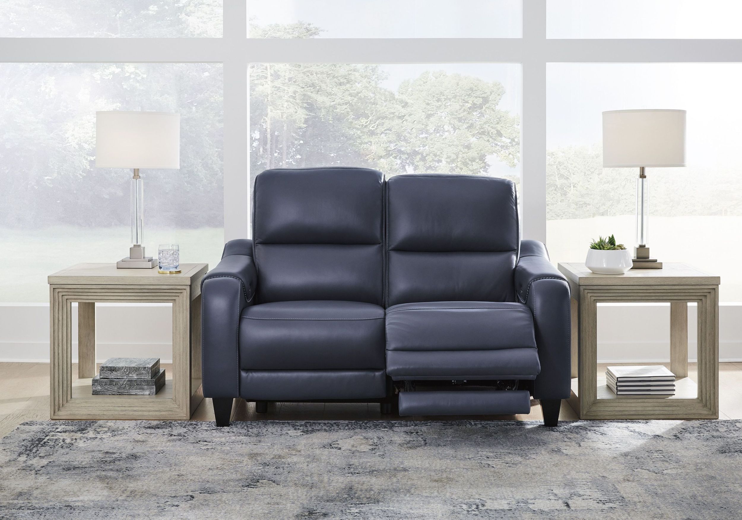 Mercomatic Leather Power Reclining Loveseat
