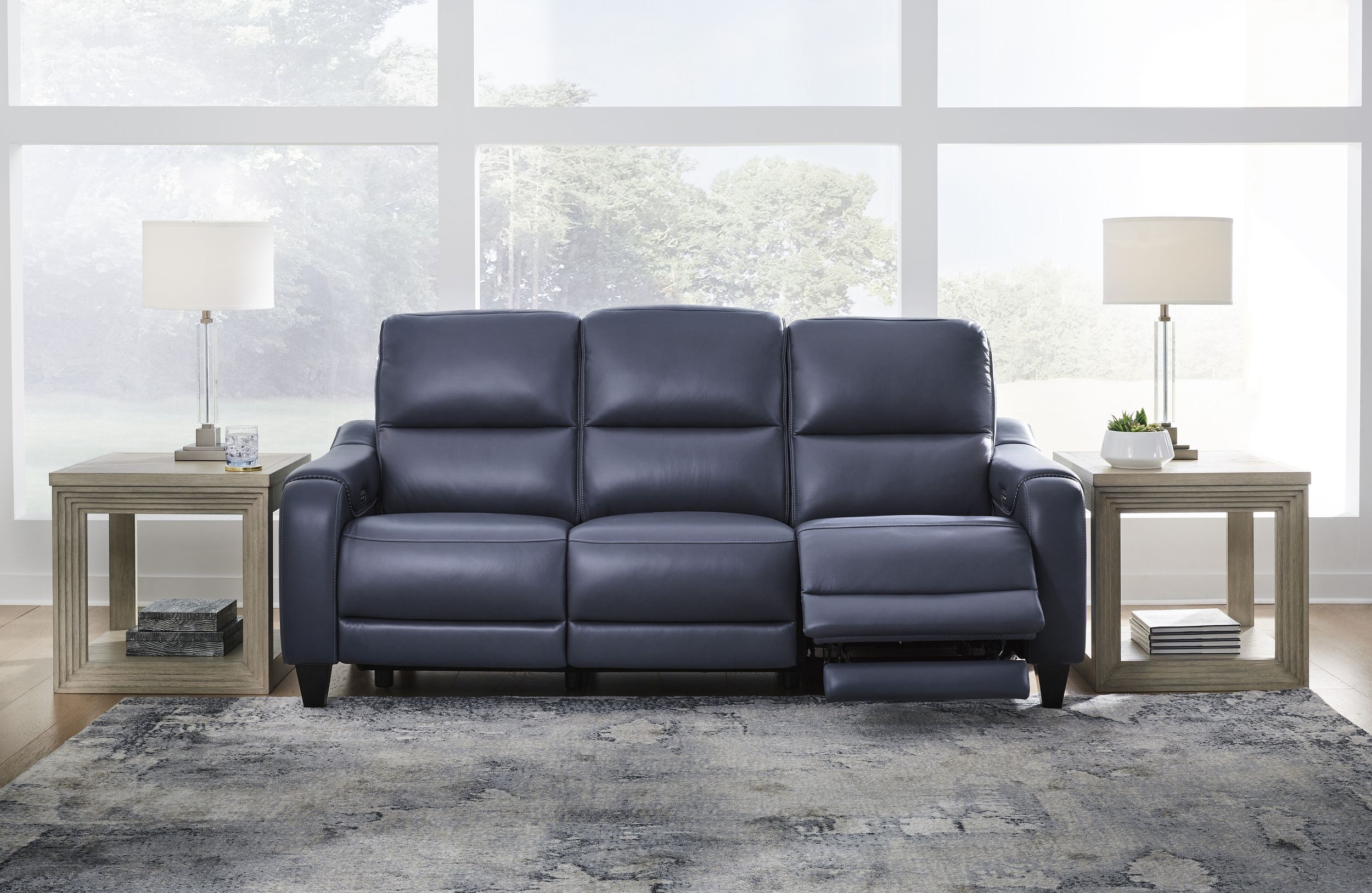 Ashley Mercomatic Leather Power Reclining Ocean Sofa