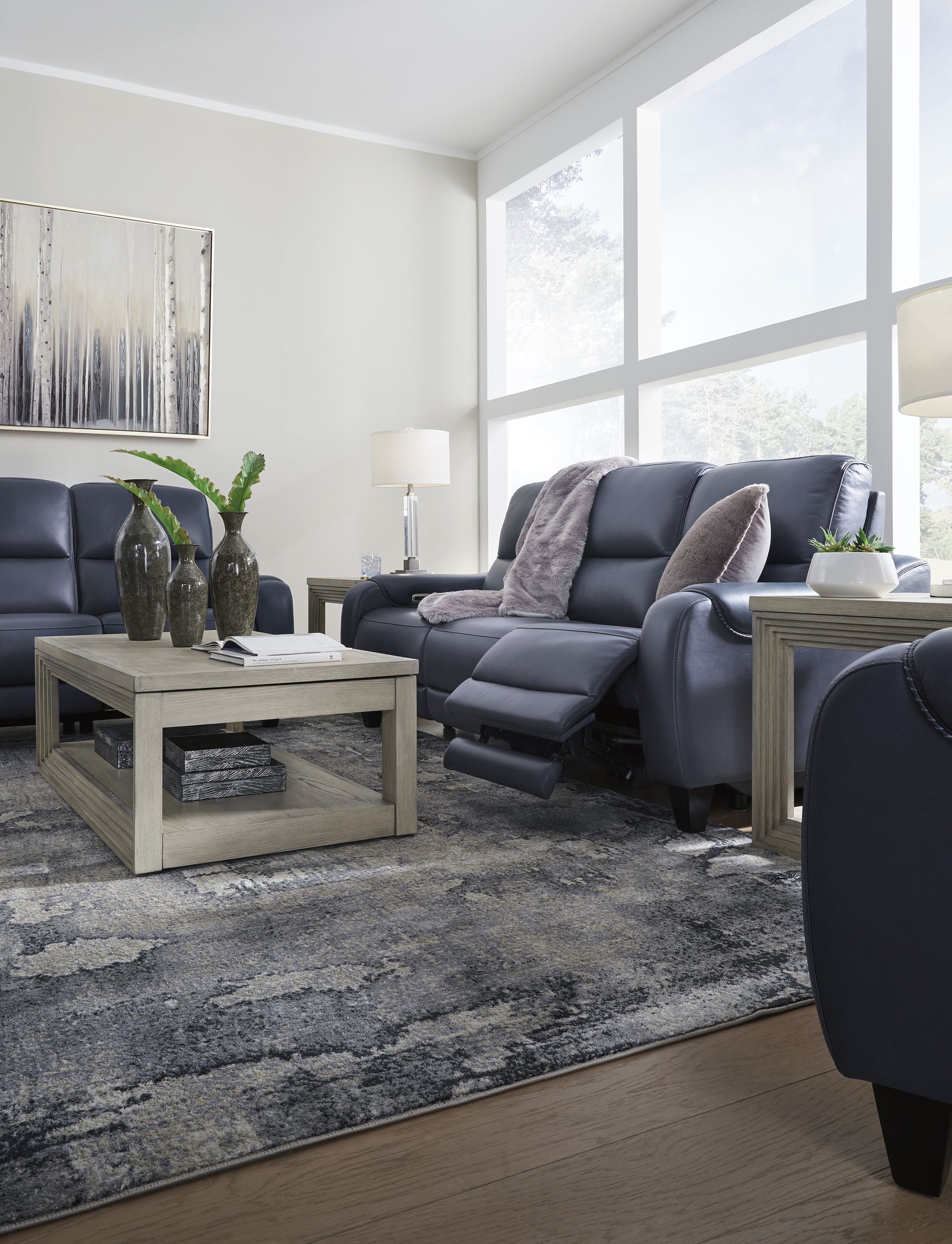 Mercomatic Leather Power Reclining Living Room Set