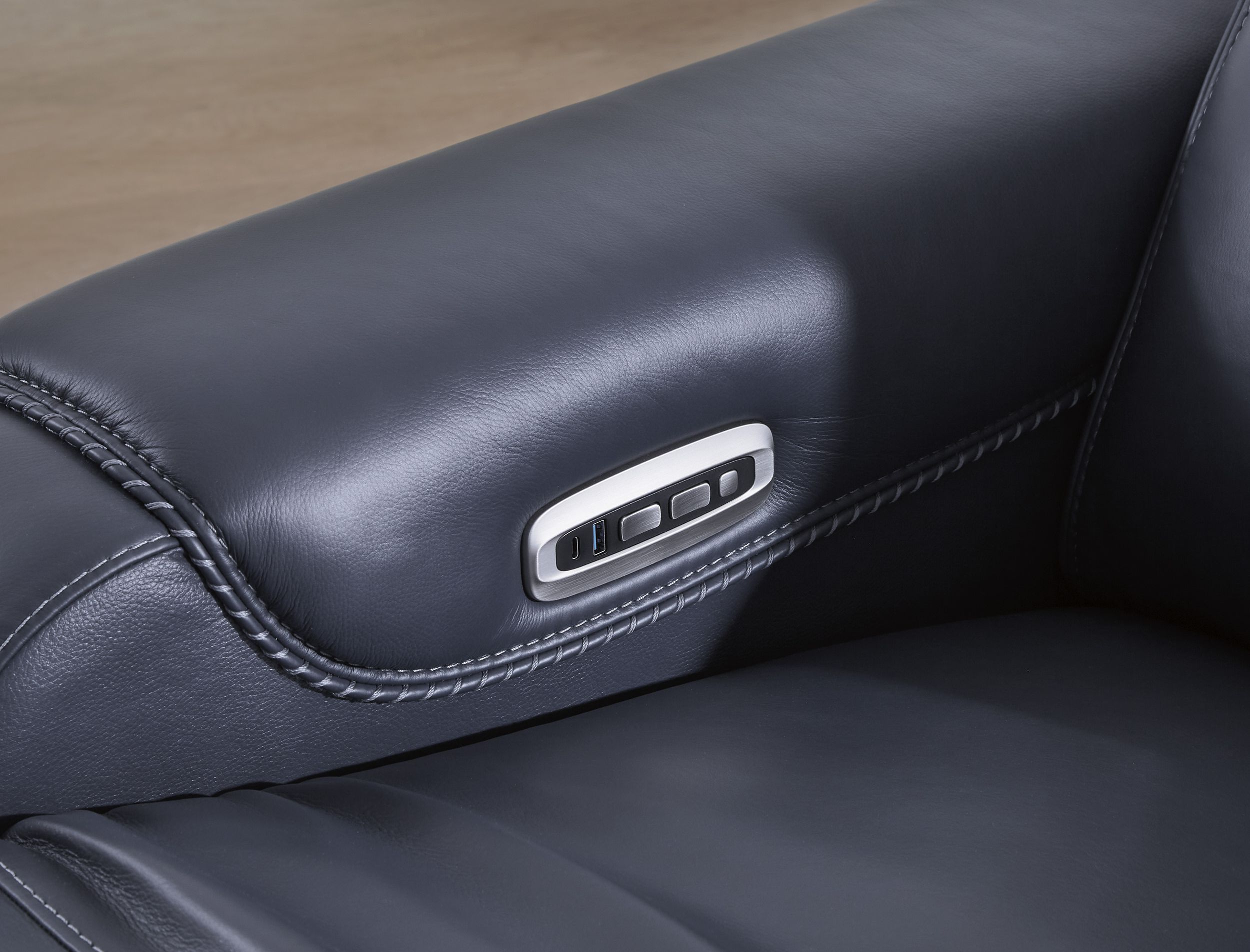 Mercomatic Leather Power Reclining Loveseat