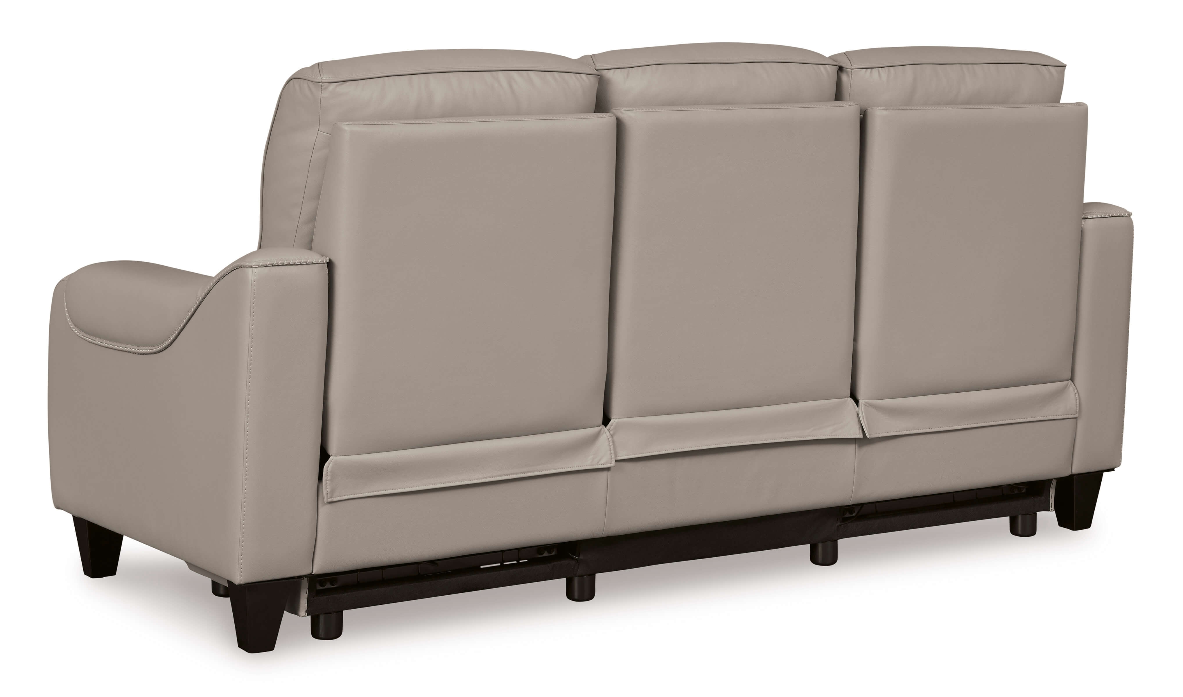 Ashley Mercomatic Leather Gray Sofa Back