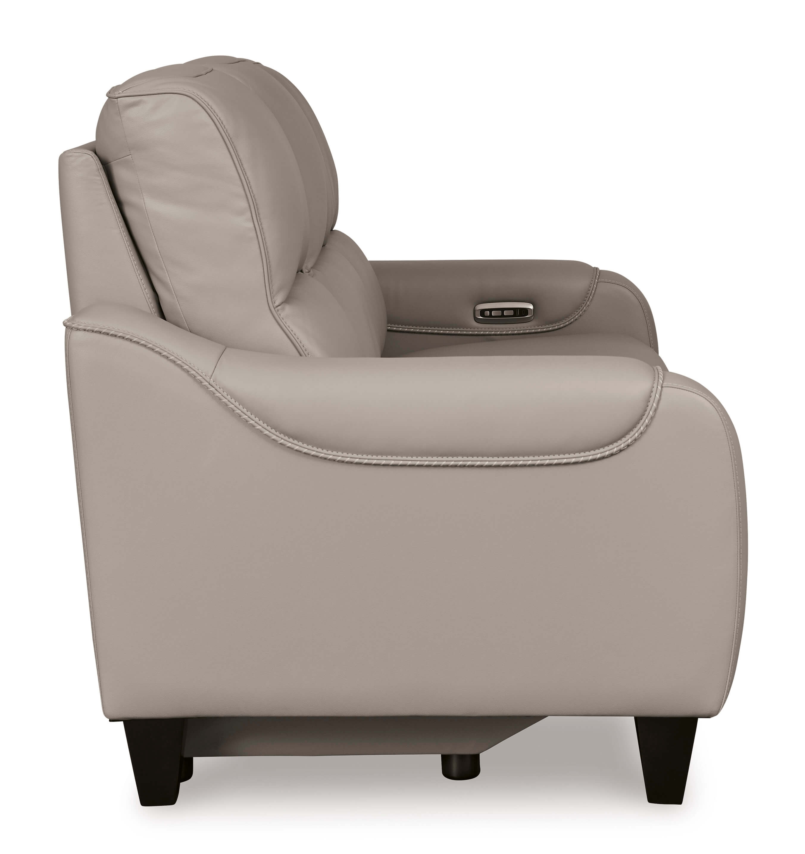Ashley Mercomatic Leather Gray Sofa Side