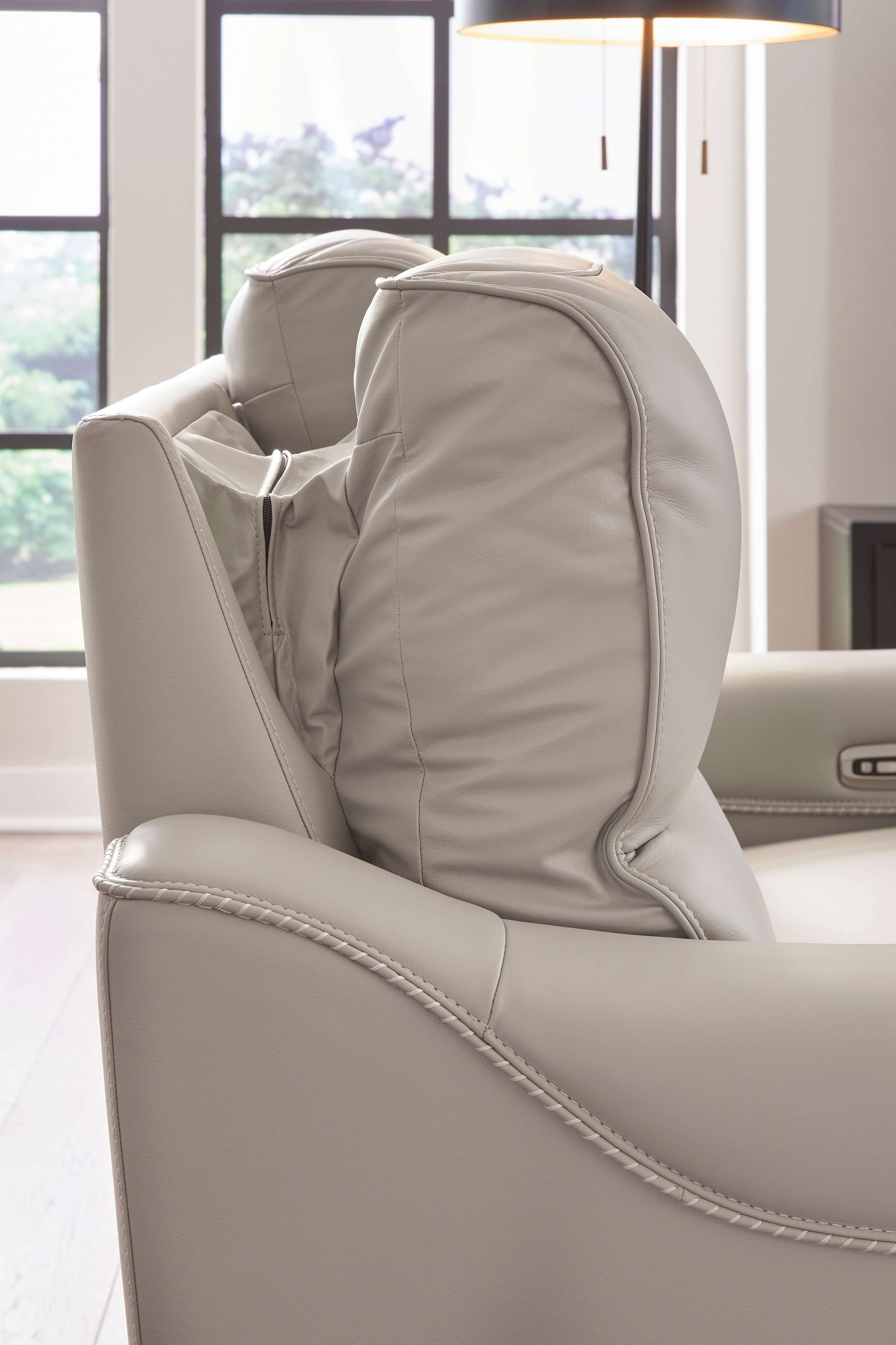 Mercomatic Gray Leather Loveseat