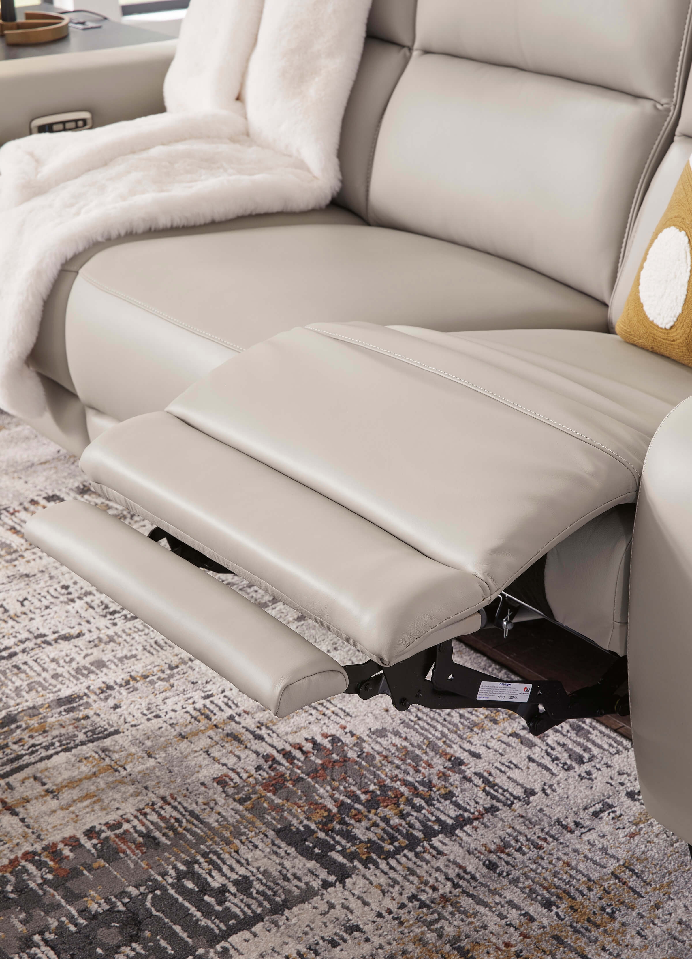 Ashley Mercomatic Gray Leather Loveseat Reclining