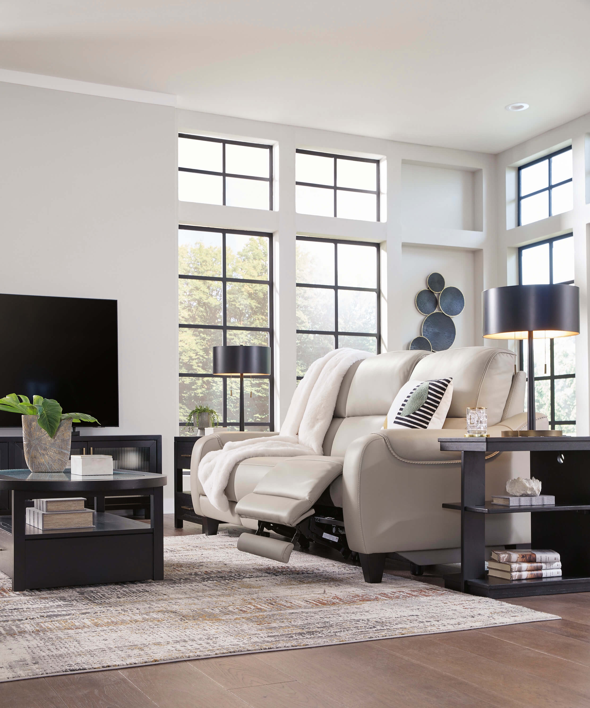Mercomatic Leather Gray Sofa Set