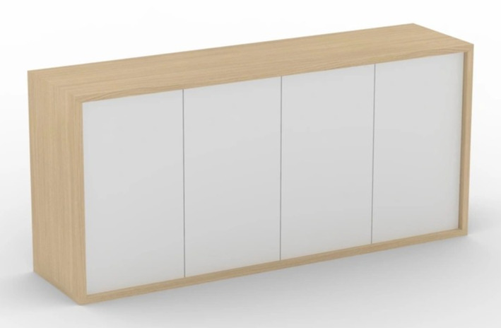 Nova Basic Oak Veneer Cabinet With Shelves & Push Opening