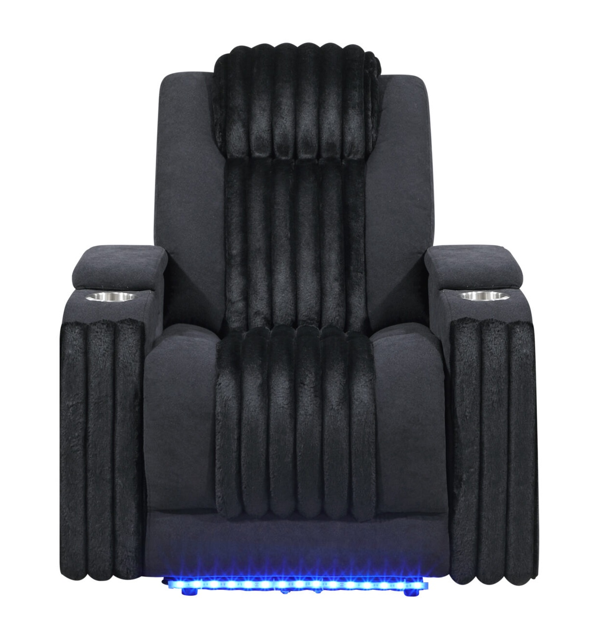 U8000 PU Power Recliner Chair with LED Light and Speaker, Power Headrest