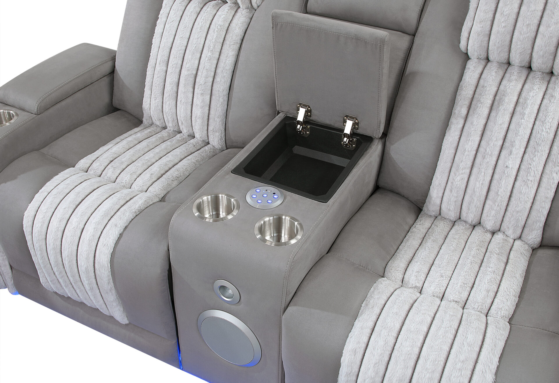 U8000 PU Power Reclining Living Room Set with LED Light and Speaker, Power Headrest