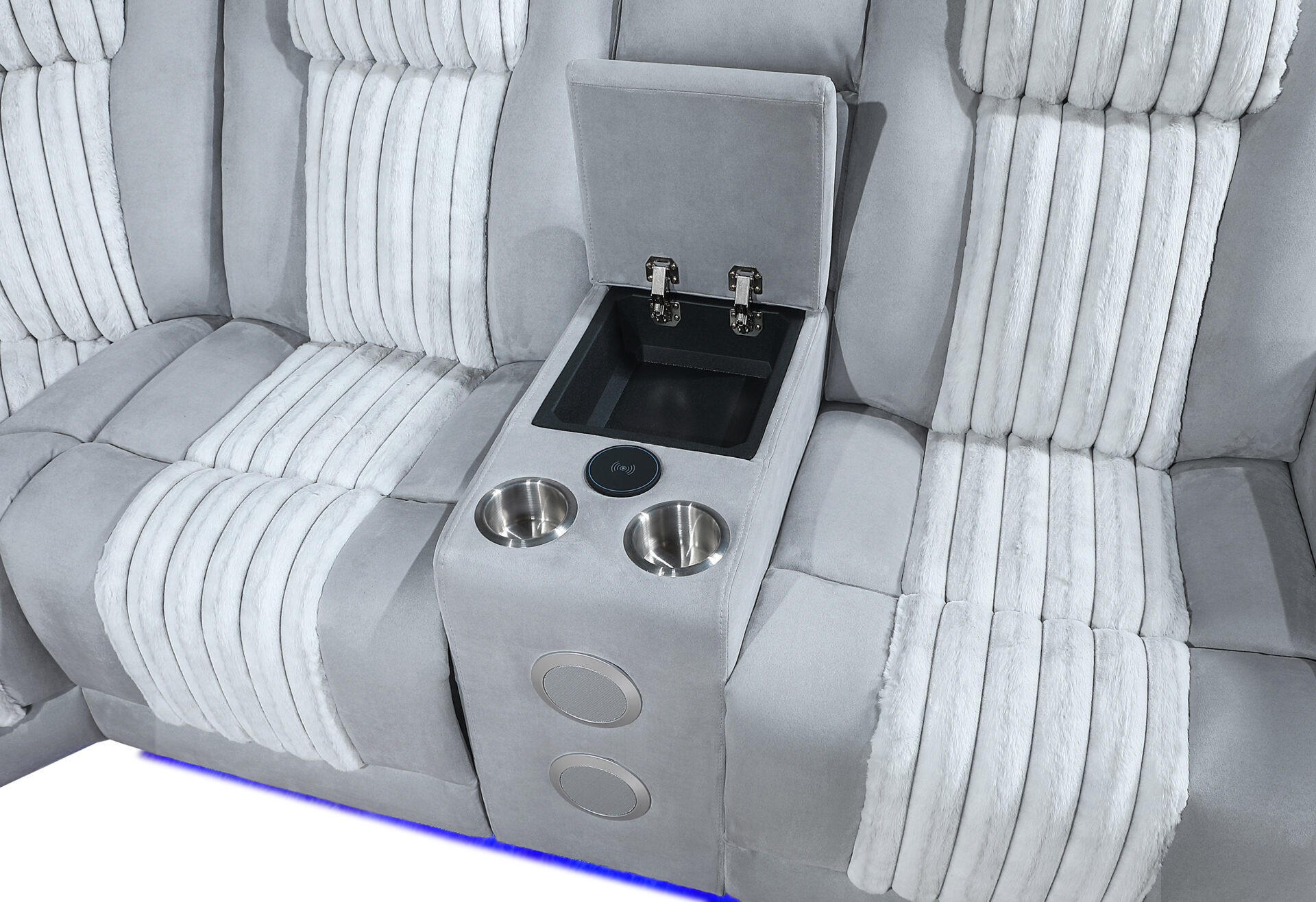 U8000 Fabric Reclining Sectional Sofa with LED Light