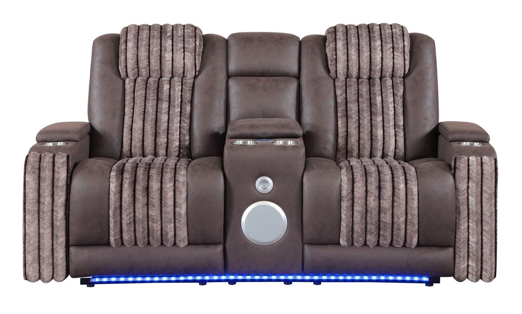 U8000 PU Power Reclining Living Room Set with LED Light and Speaker, Power Headrest