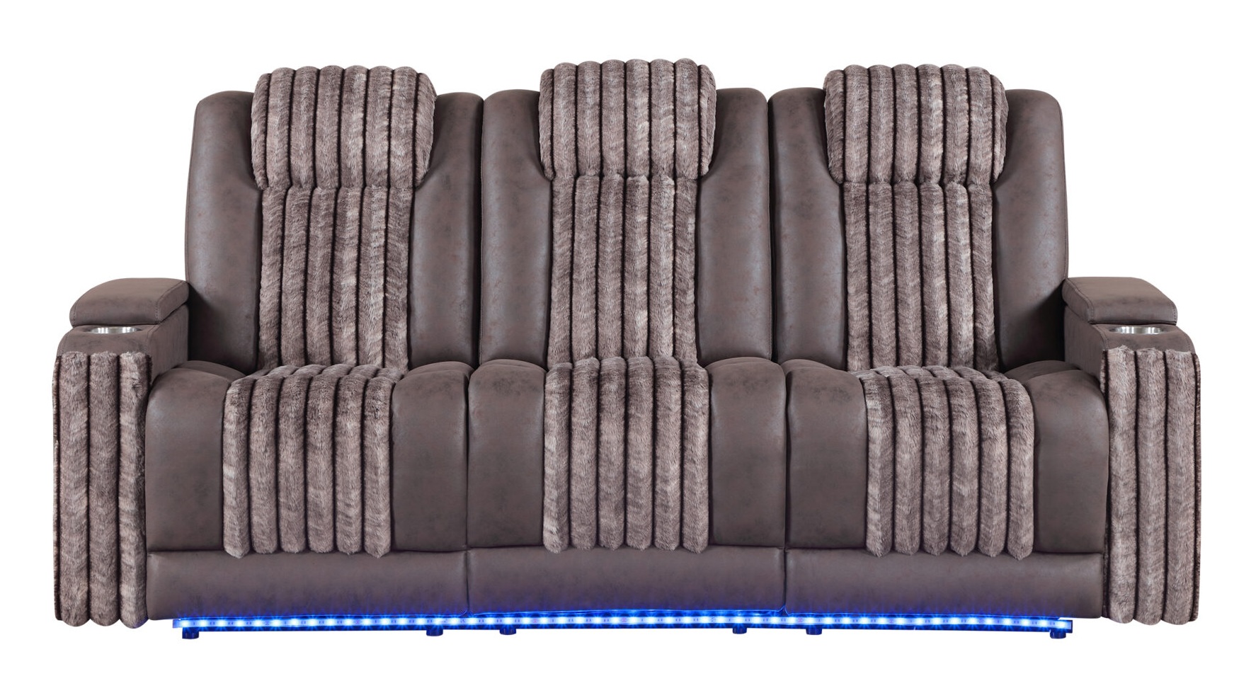 U8000 PU Power Reclining Living Room Set with LED Light and Speaker, Power Headrest