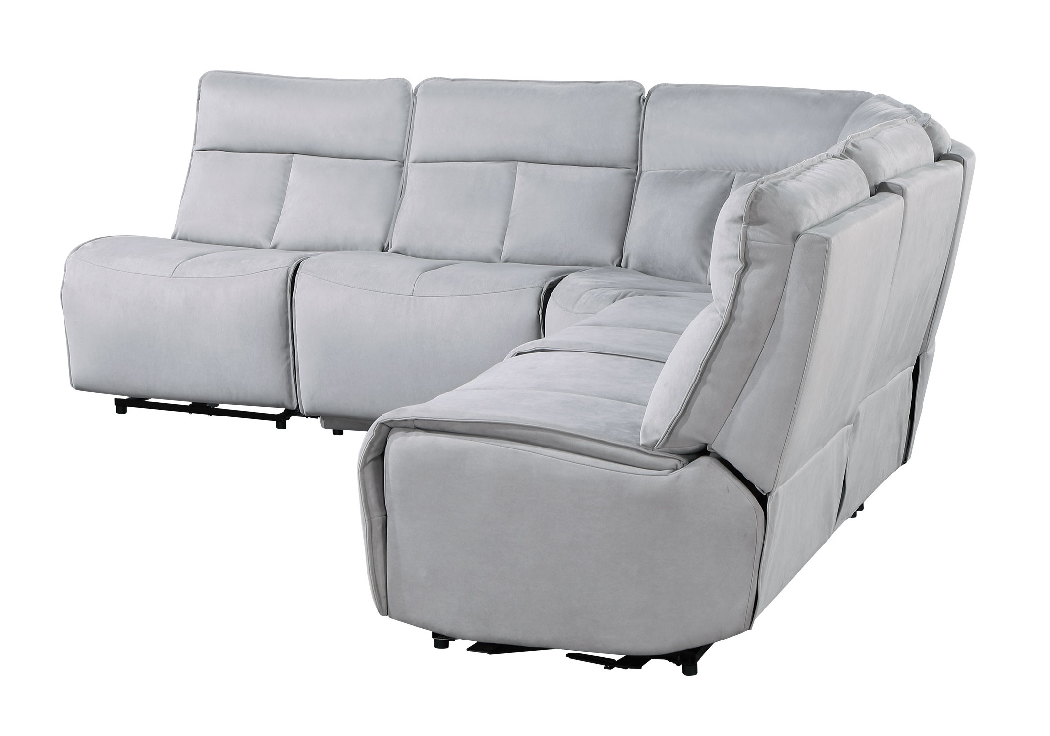 U8088 5-Piece Fabric L-Shaped Sectional Sofa