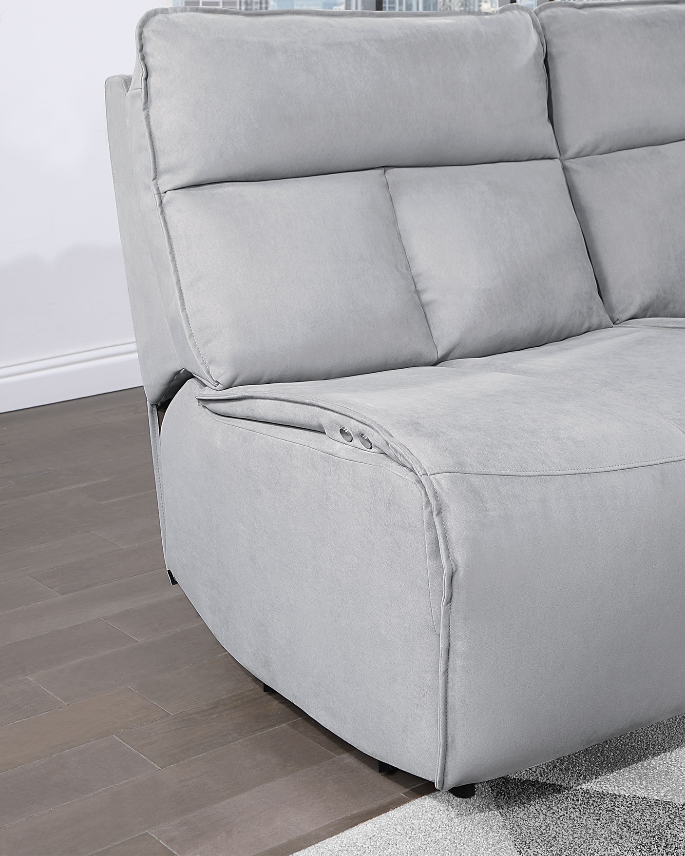 U8088 5-Piece Fabric L-Shaped Sectional Sofa