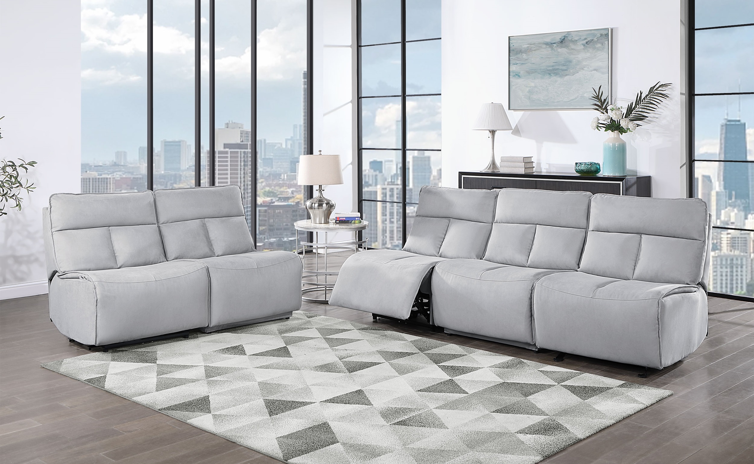 U8088 5-Piece Fabric Living Room Modular Seating Set