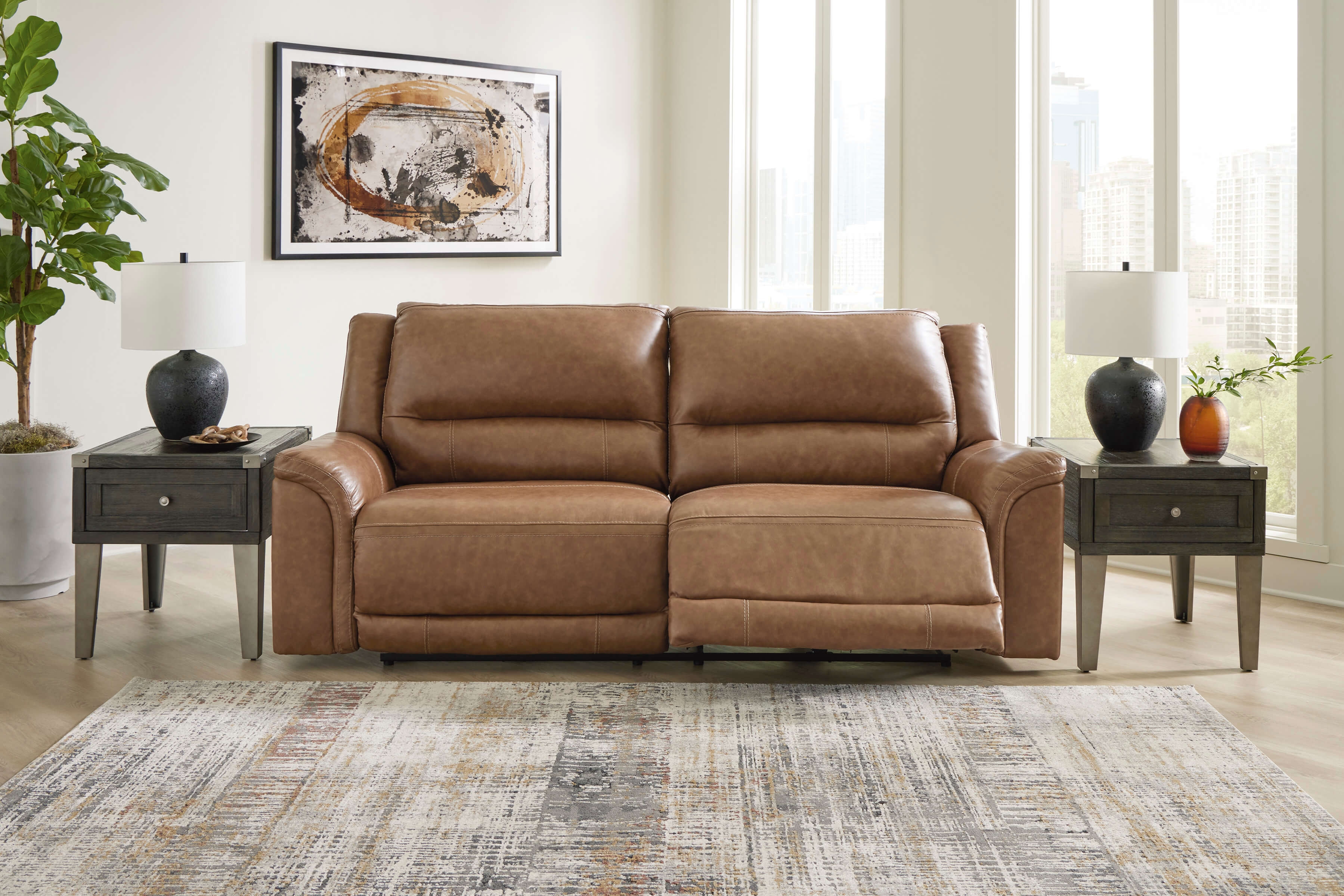 Ashley Trasimeno Leather Power Reclining Sofa