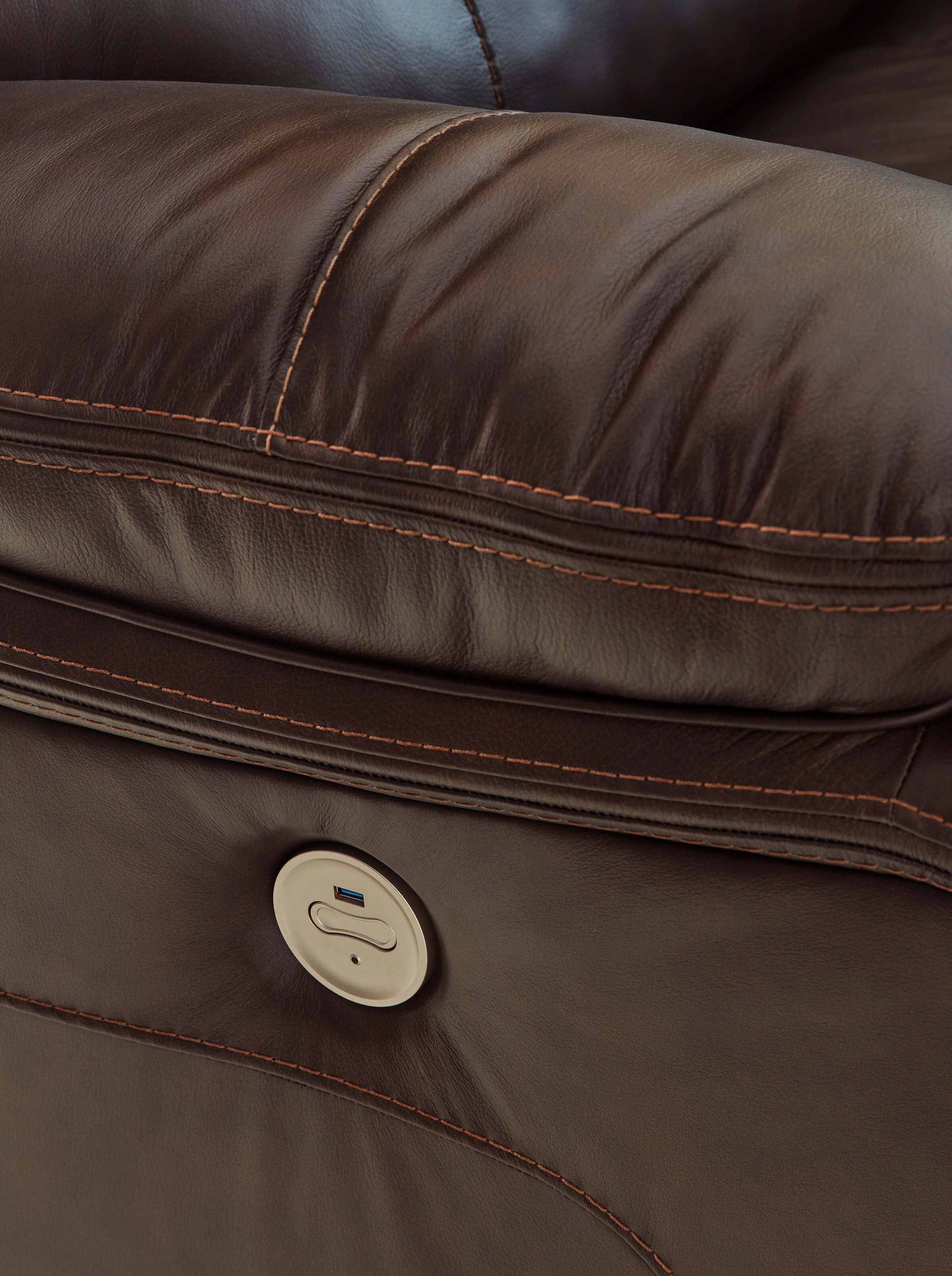 Family Circle Leather/Faux Leather 4-Piece Power Reclining Sectional Sofa, Left Arm Facing