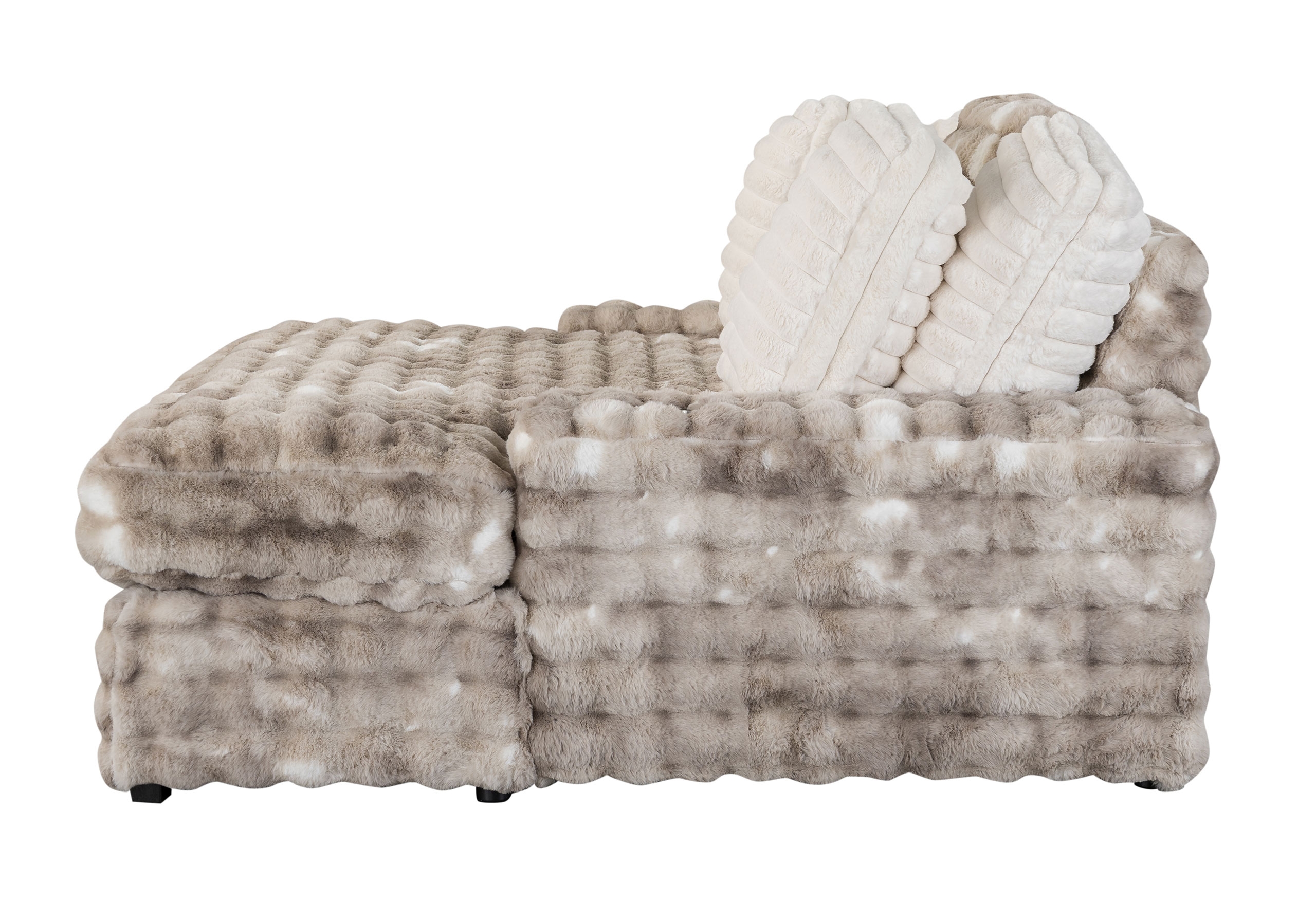 U8292 2-Piece Velvet Fabric Lounger Sofa w/USB