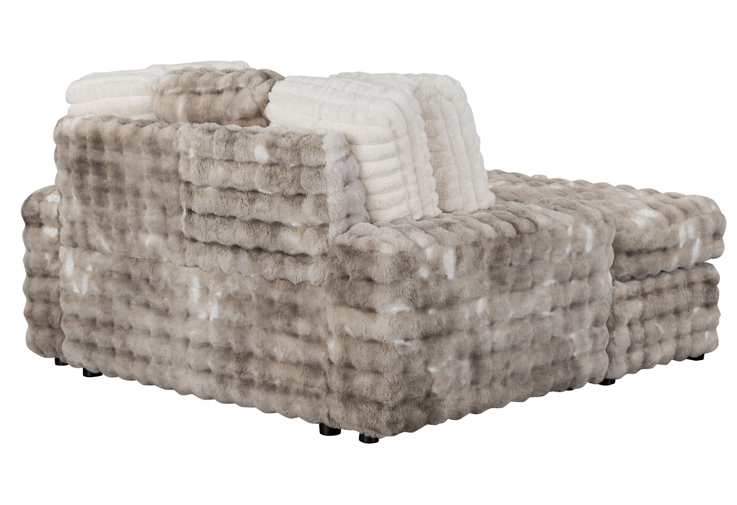 U8292 2-Piece Velvet Fabric Lounger Sofa w/USB