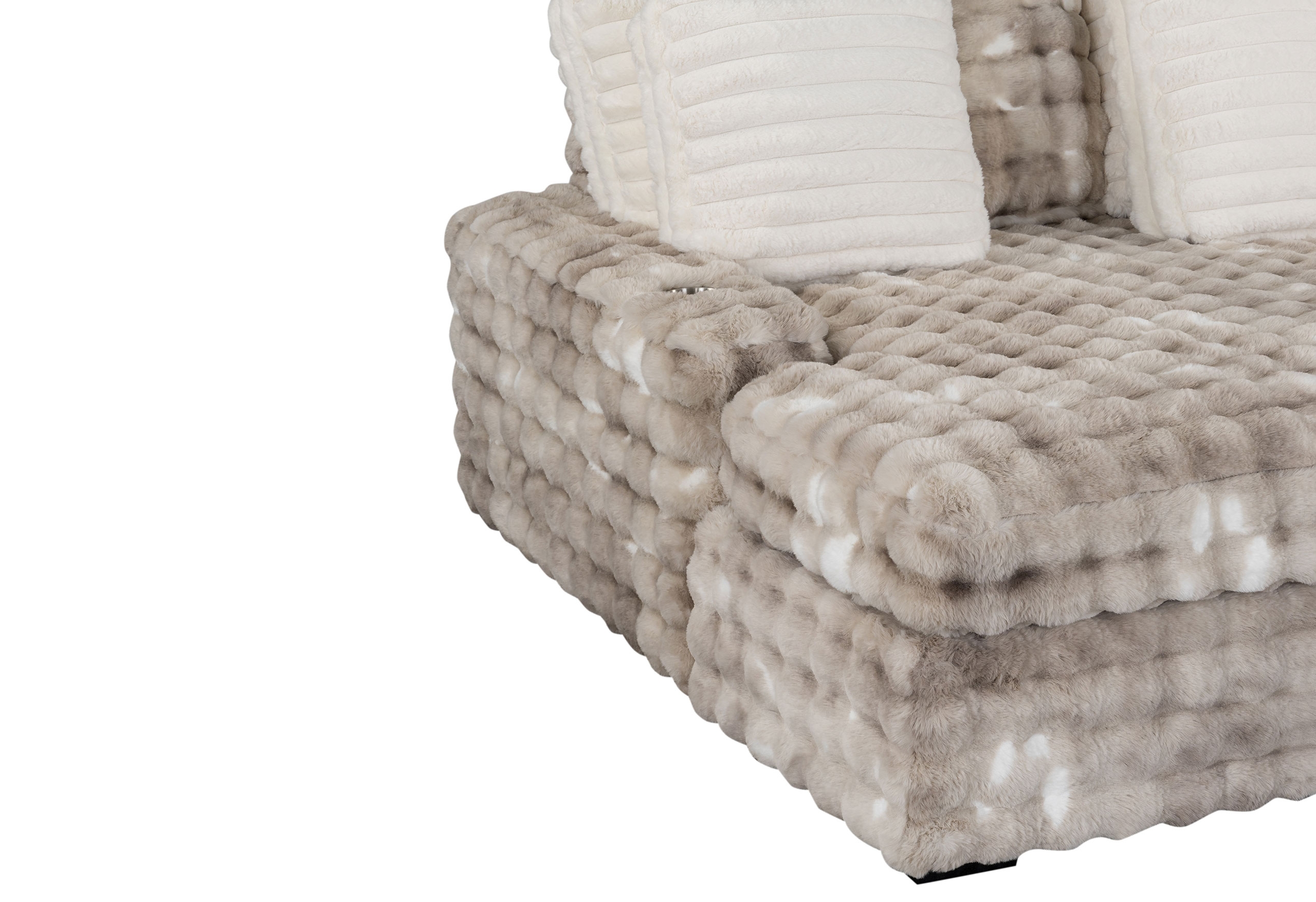 U8292 2-Piece Velvet Fabric Lounger Sofa w/USB