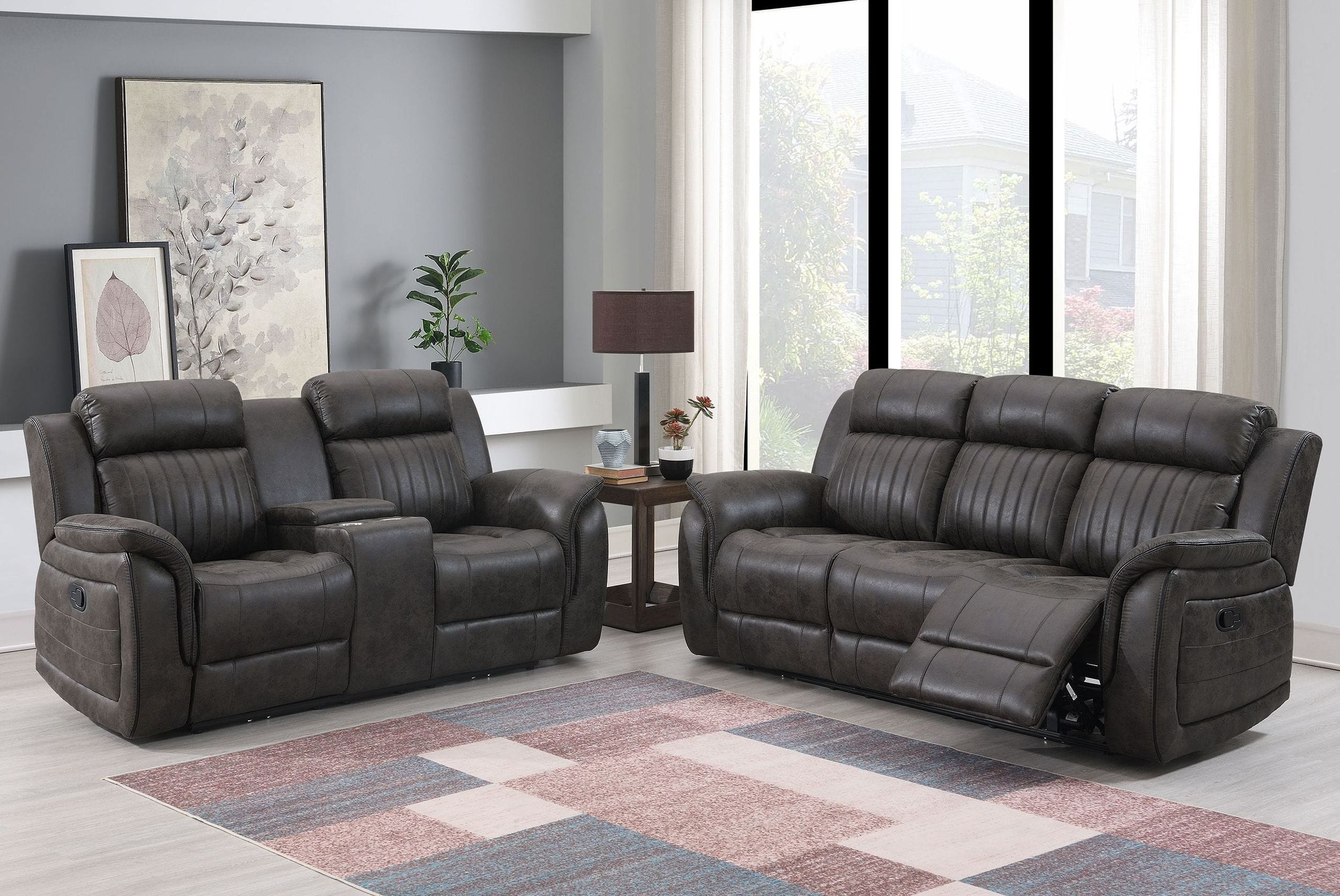 U8517 Polyester Reclining Sofa
