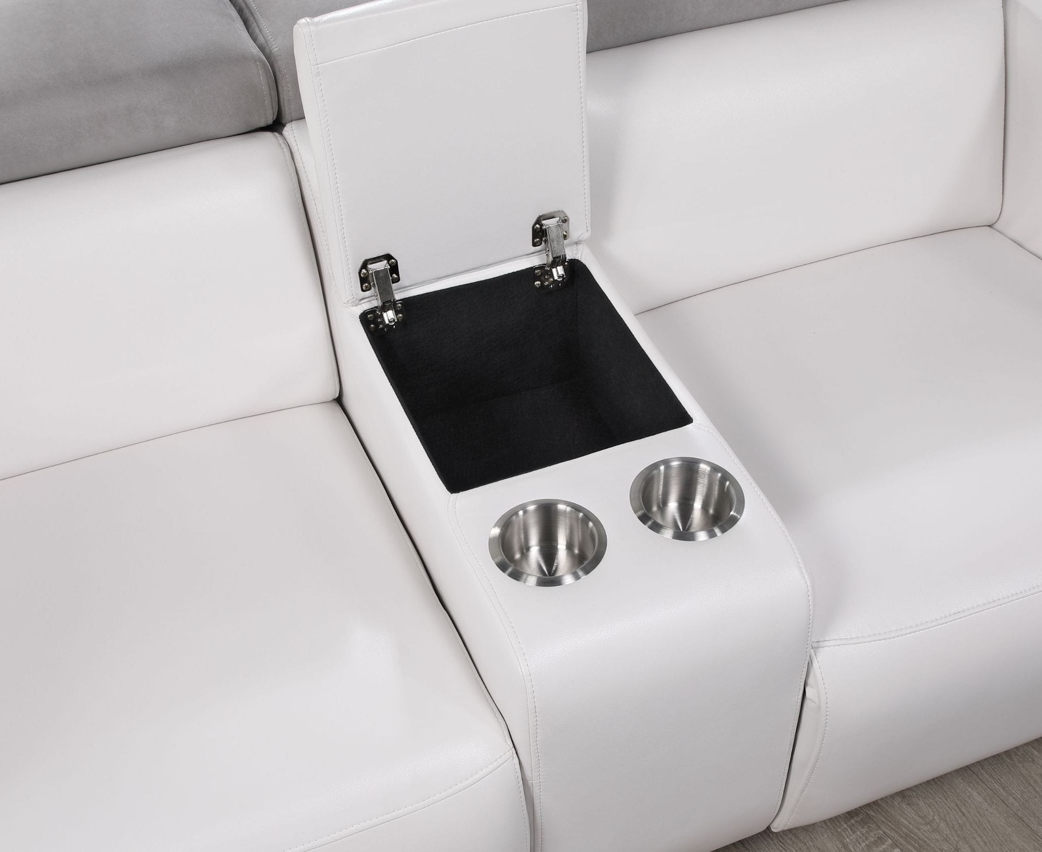 U8520 PU/Polyester Power Console Reclining Loveseat