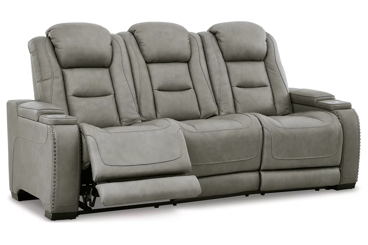 The Man-Den Leather Power Reclining Sofa