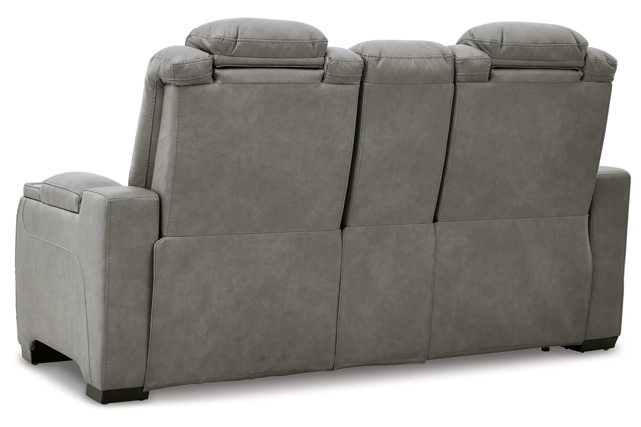 Ashley Man-Den Leather Loveseat Back