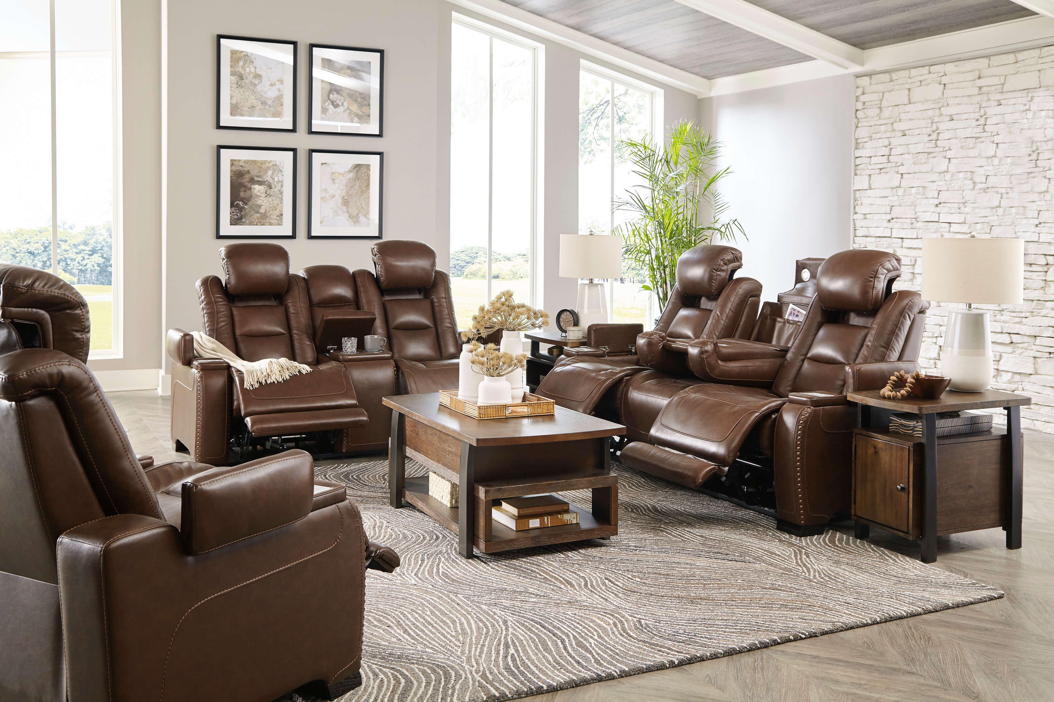 ashley man-den loveseat