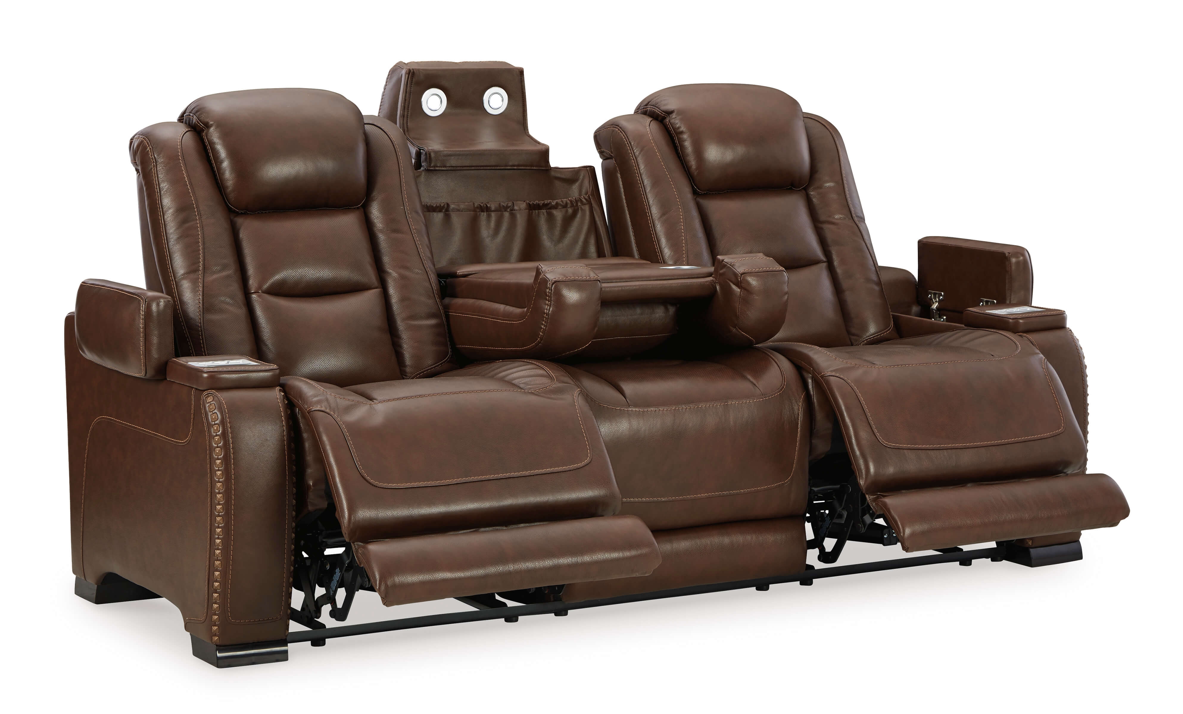 The Man-Den Leather Power Reclining Sofa