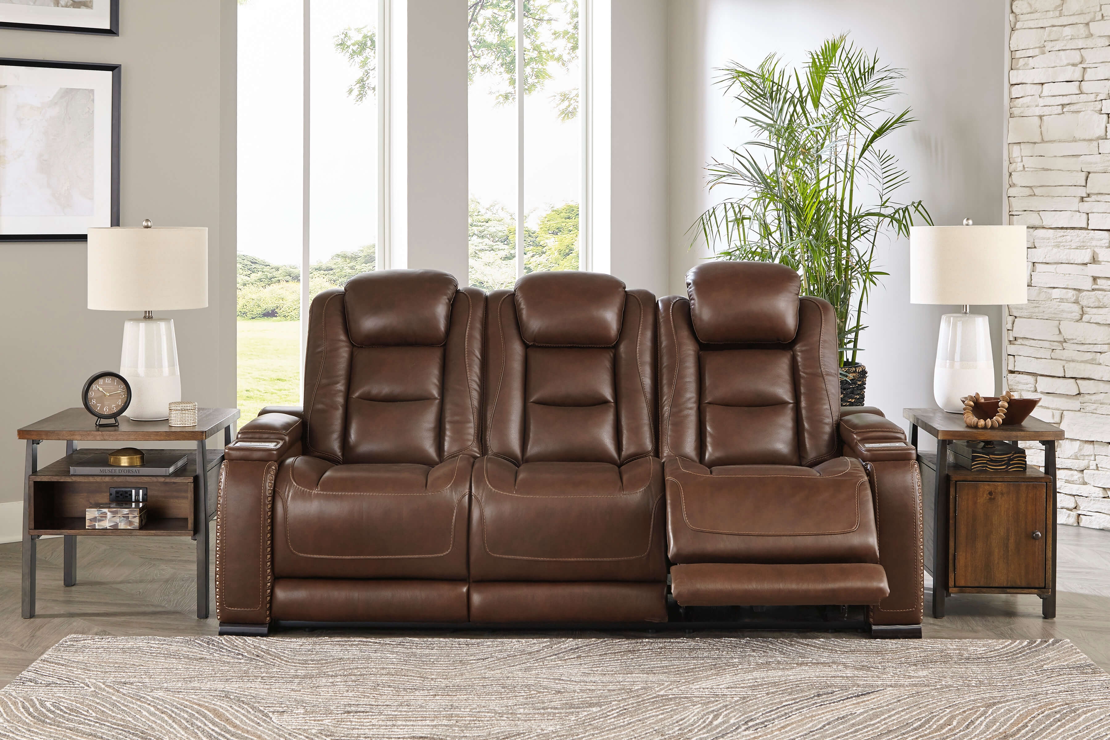 Ashley The Man-Den Dual Power Reclining Sofa