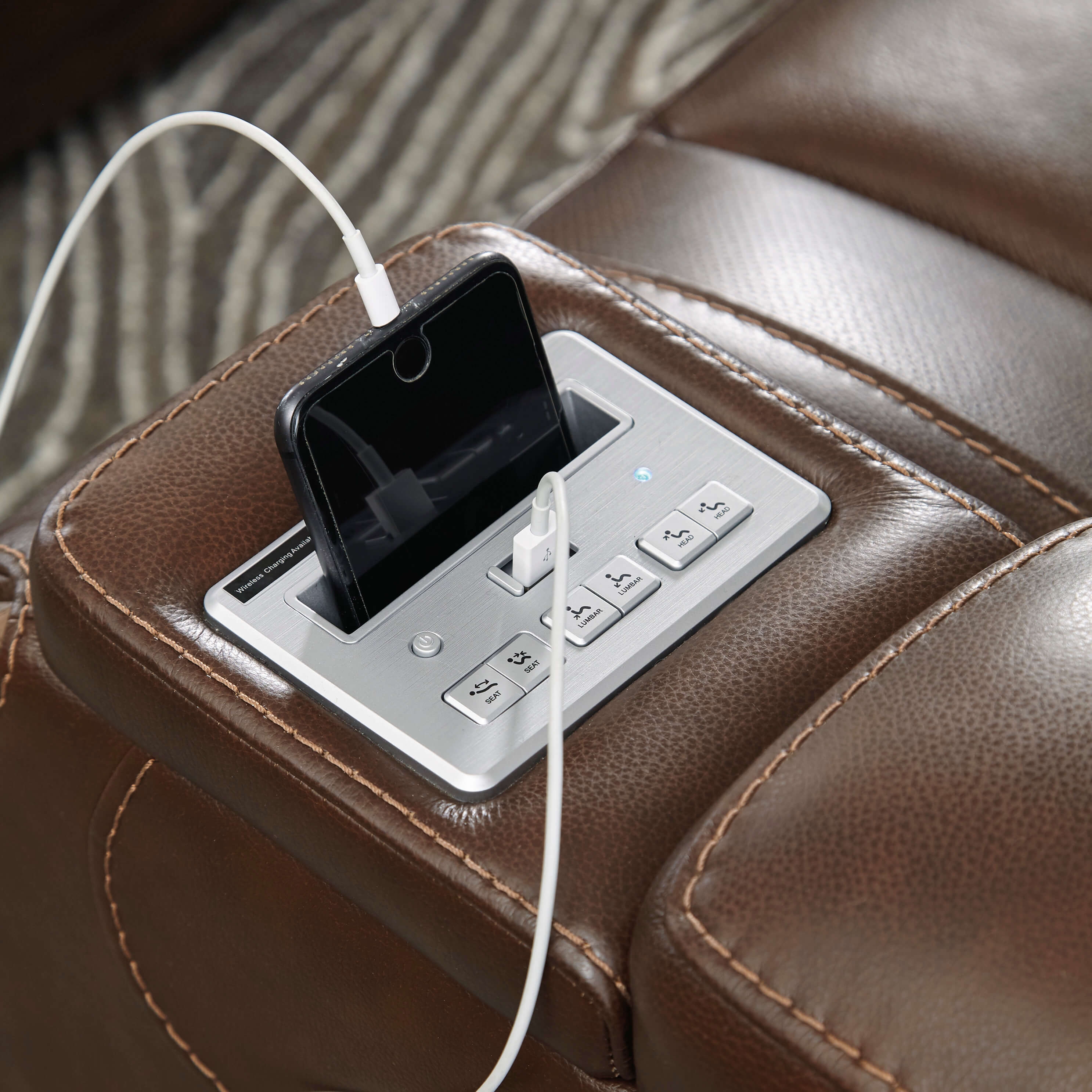 The Man-Den Leather Power Reclining Sofa
