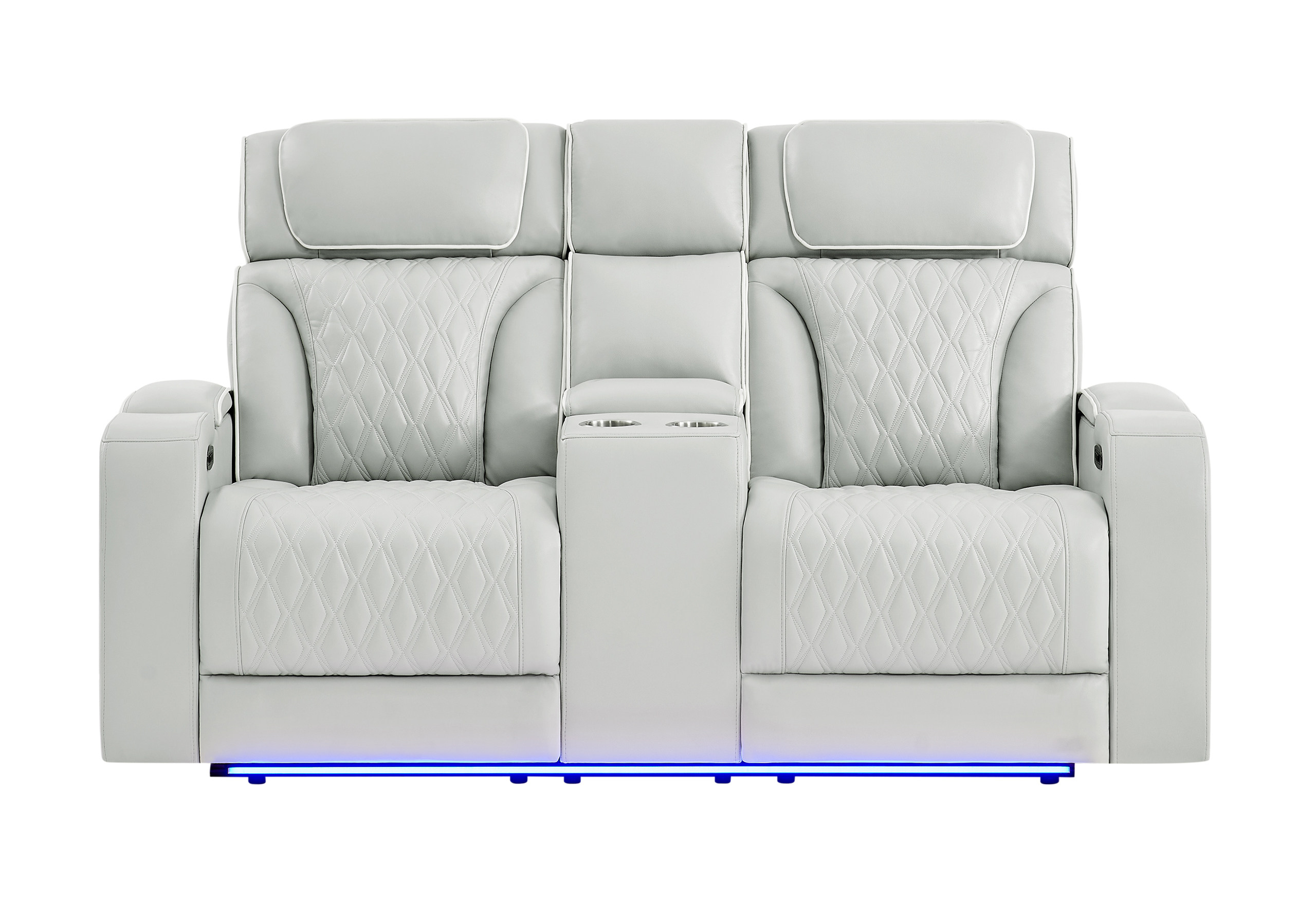 U8611 PU Power Reclining Living Room Set with LED Light and Speaker, Power Headrest
