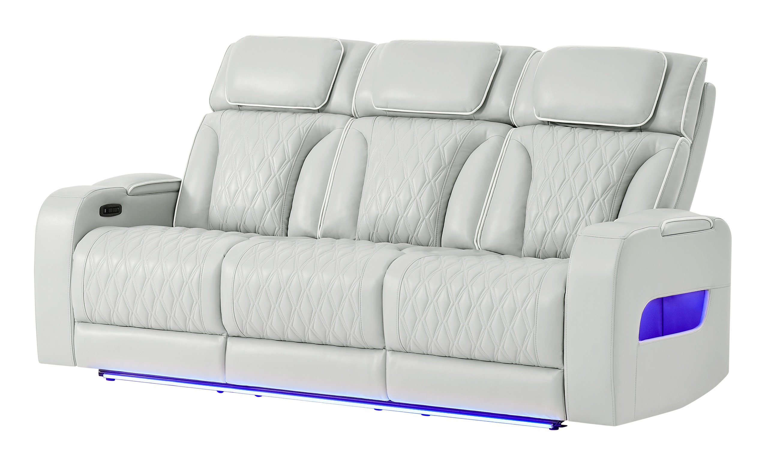 U8611 PU Power Reclining Living Room Set with LED Light and Speaker, Power Headrest