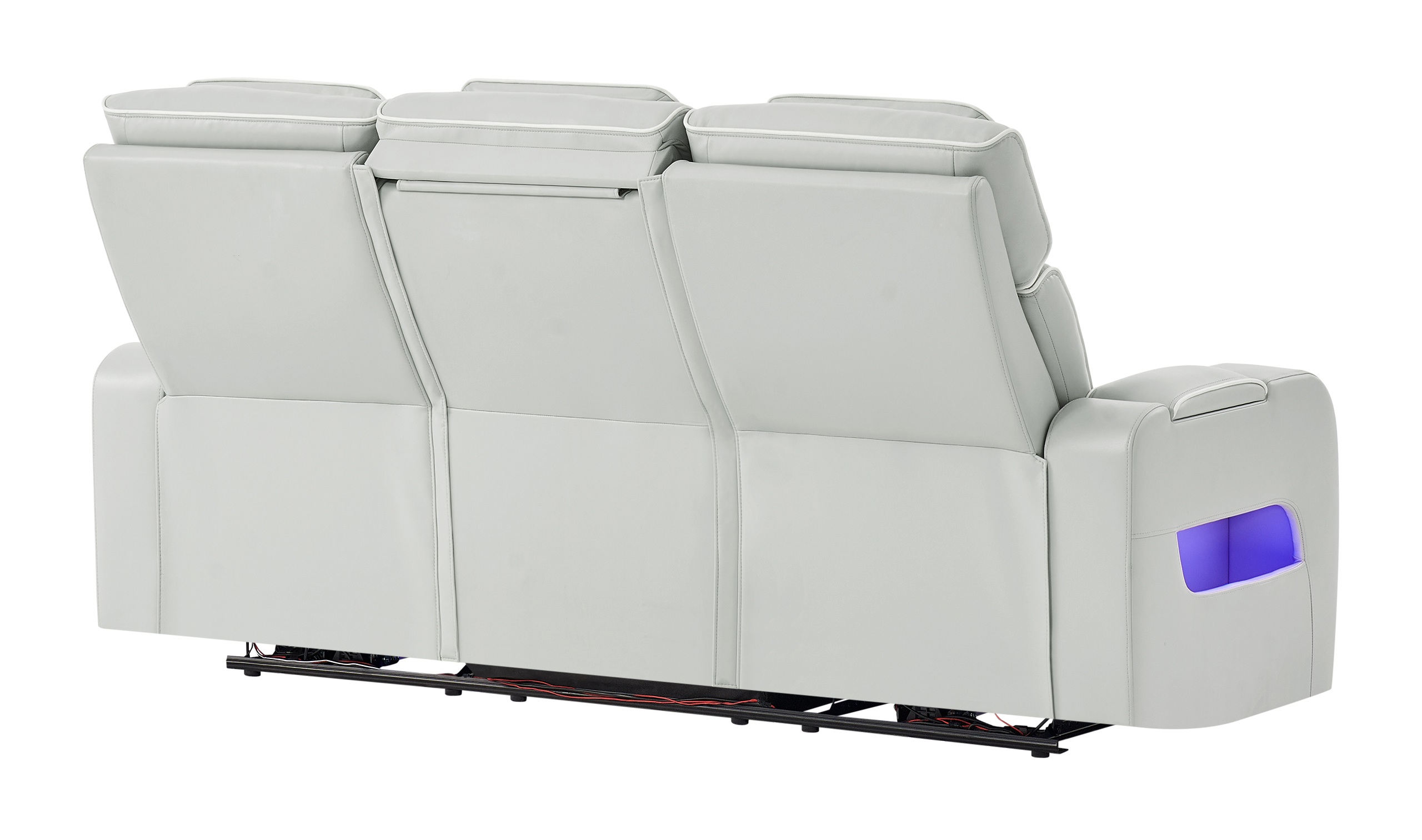 U8611 PU Power Reclining Living Room Set with LED Light and Speaker, Power Headrest