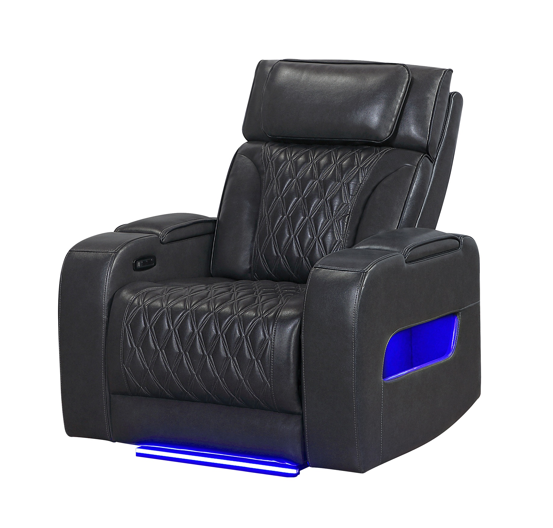 U8611 PU Power Reclining Living Room Set with LED Light and Speaker, Power Headrest